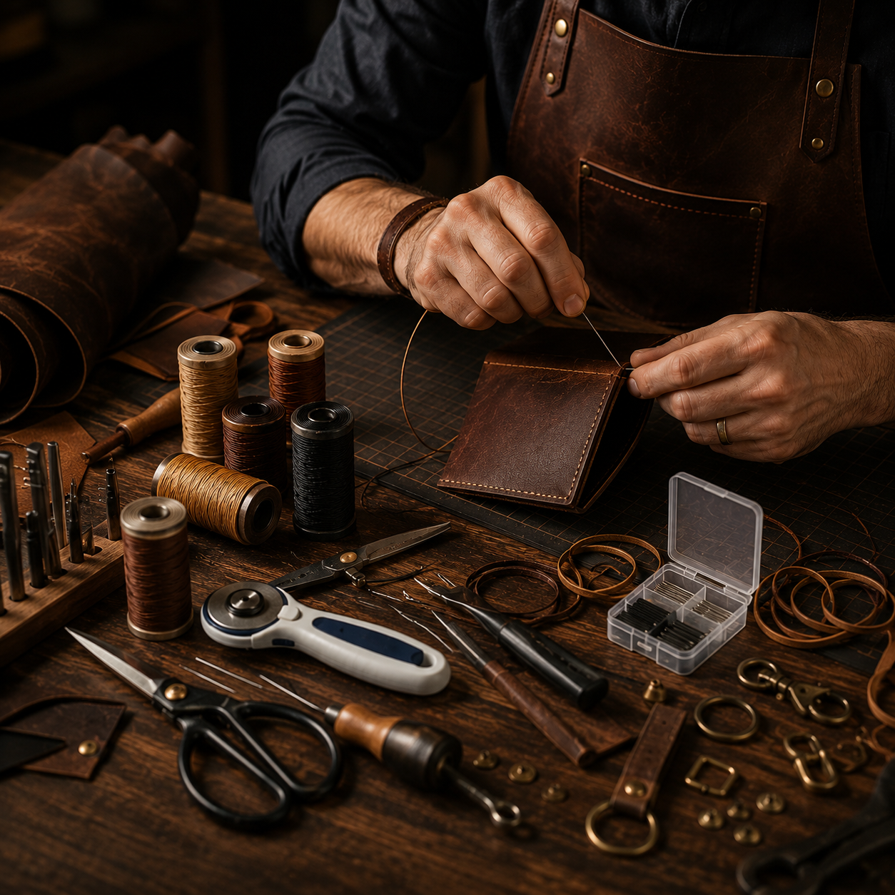 Icône de cuir pour artisanat, forme de peau avec pointillés, matériel de couture.