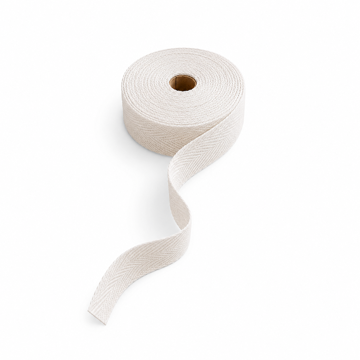 5 m 100% Cotton Herringbone Tape – White, Black or Ecru