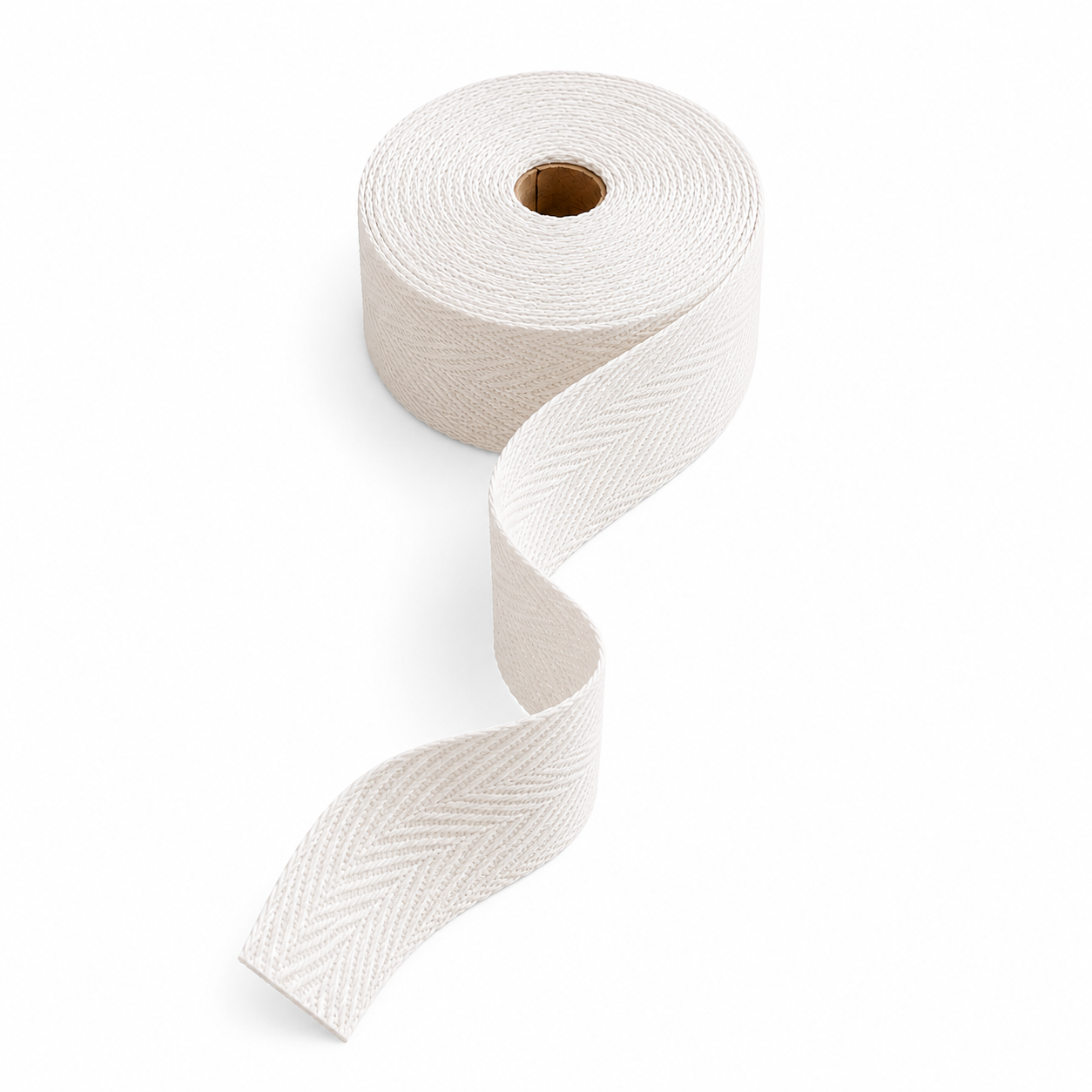 5 m 100% Cotton Herringbone Tape – White, Black or Ecru