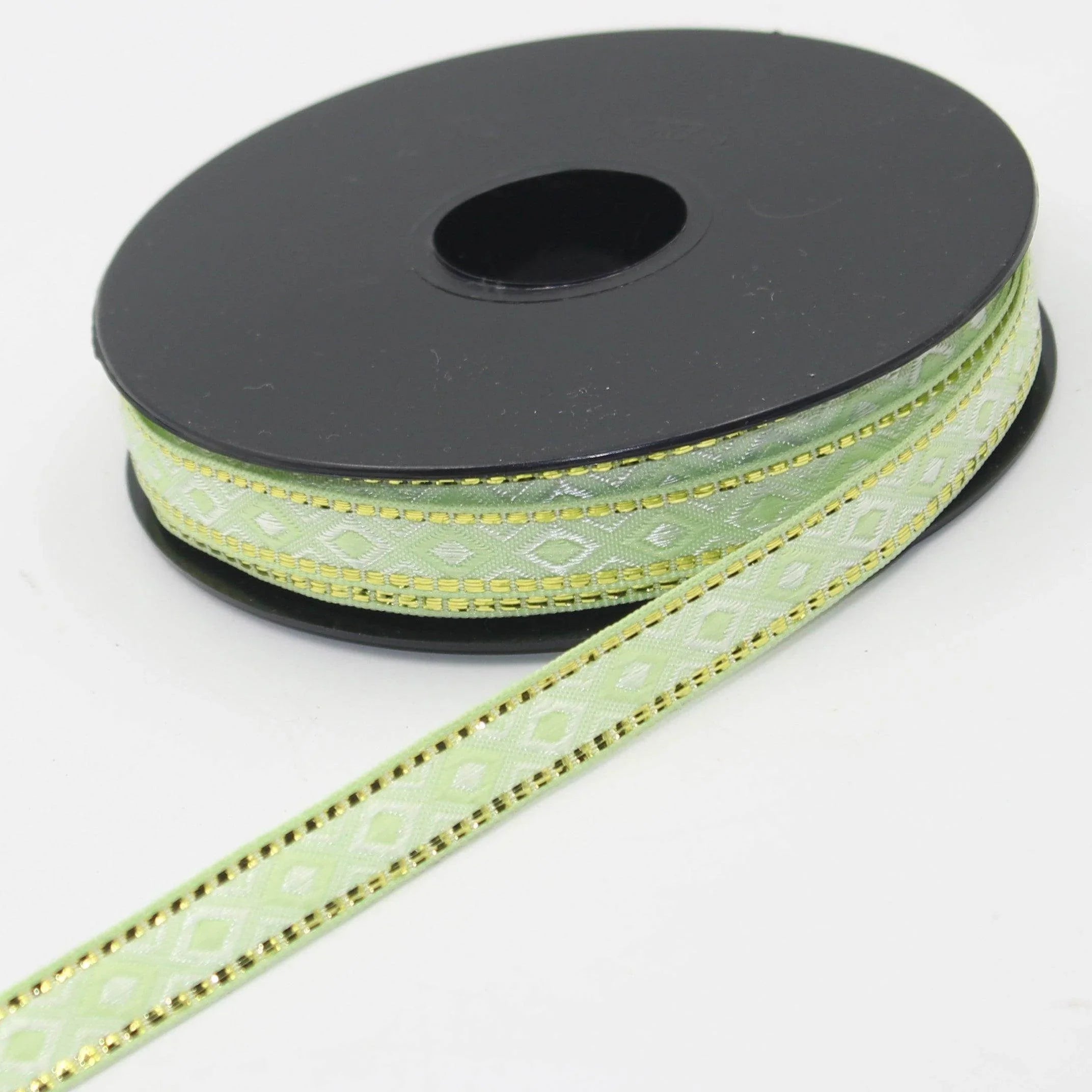10 meters 12mm Floral Jacquard Braid with Lurex Edges #JAC4693 - ACCESSOIRES LEDUC BV