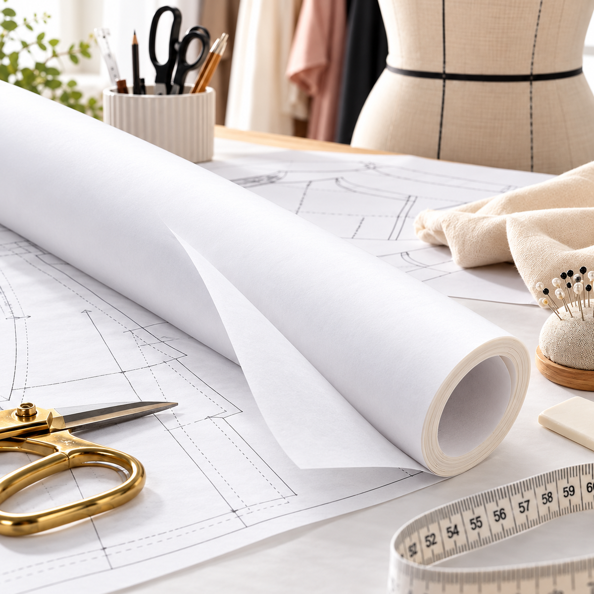 Plain Pattern Paper Roll 80 cm × 15 m