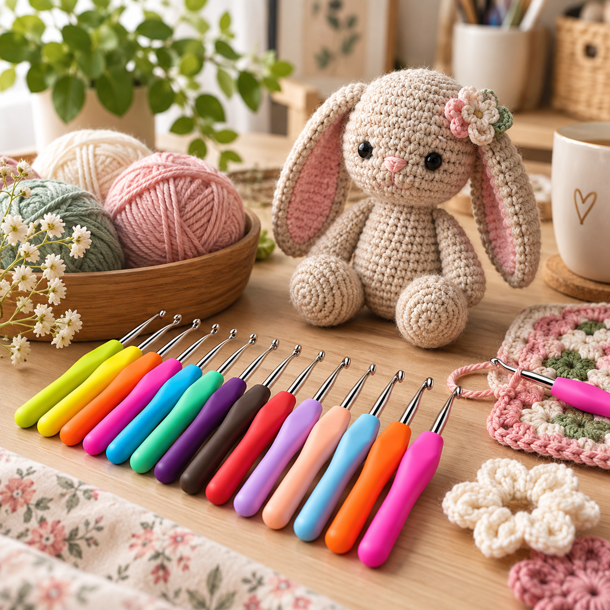 Ergonomic Crochet Hook Set – 14 Sizes – 2.0 to 10.0 mm