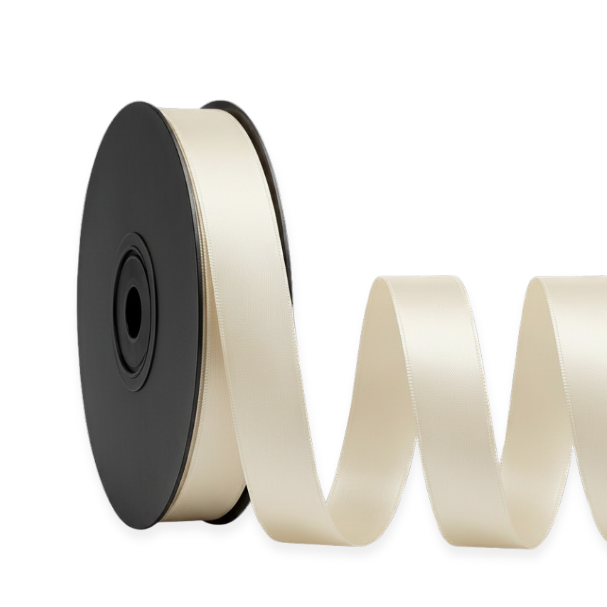 Deluxe-Satinbandrolle, beidseitig verwendbar, 25 m – Breiten 3–63 mm – Oeko-Tex Standard 100