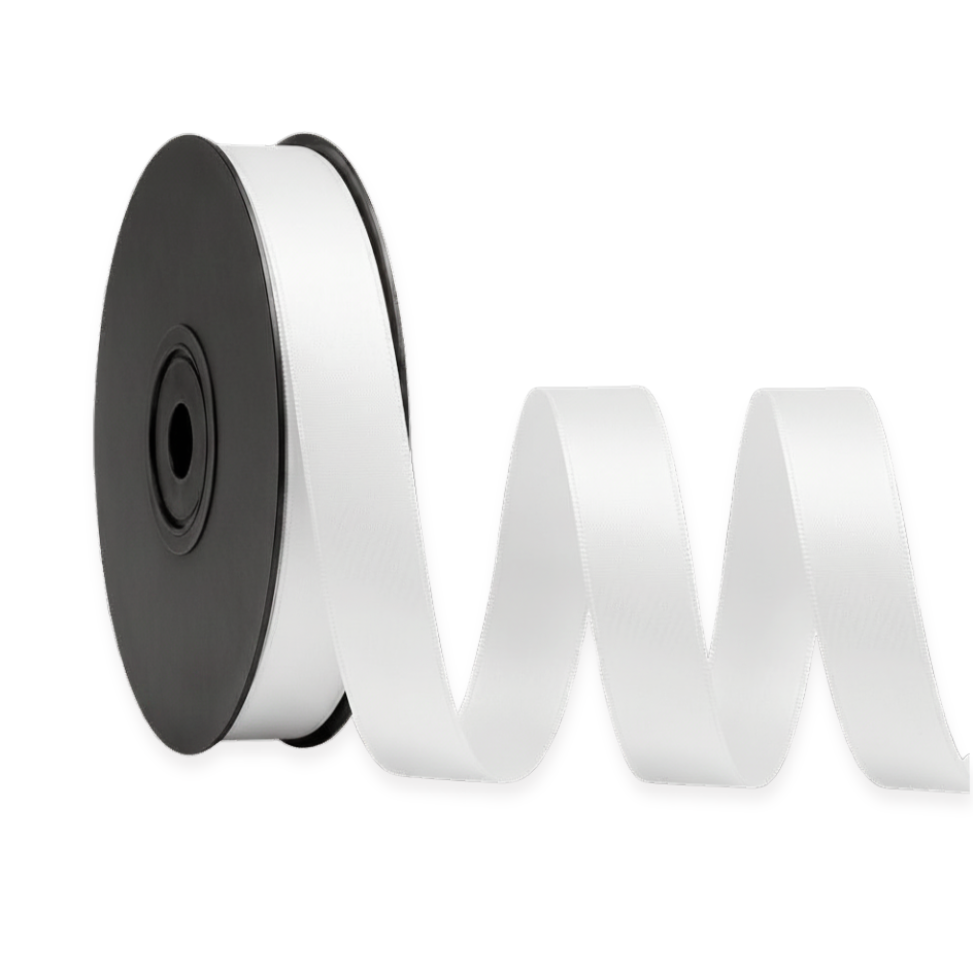 Deluxe-Satinbandrolle, beidseitig verwendbar, 25 m – Breiten 3–63 mm – Oeko-Tex Standard 100