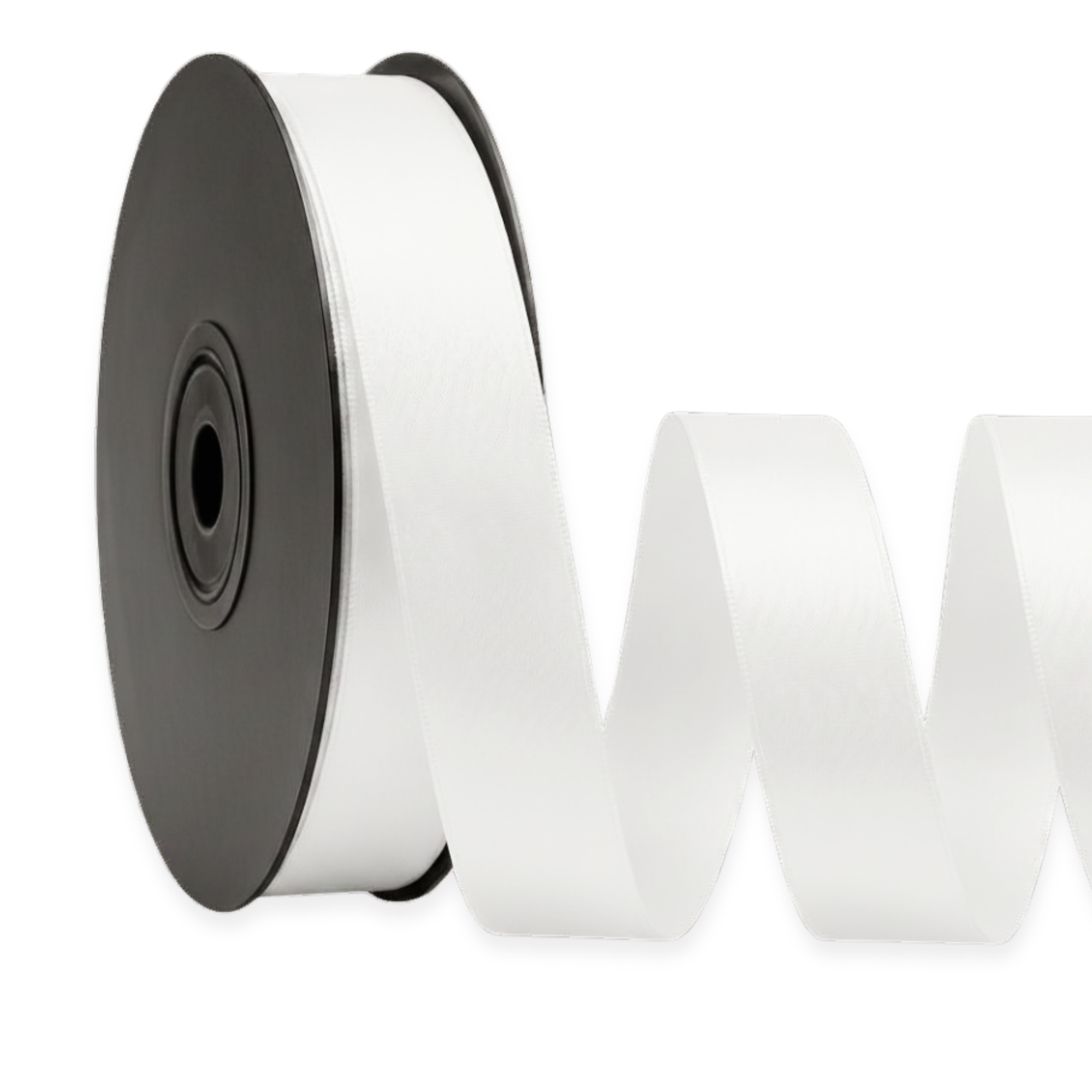 Deluxe-Satinbandrolle, beidseitig verwendbar, 25 m – Breiten 3–63 mm – Oeko-Tex Standard 100