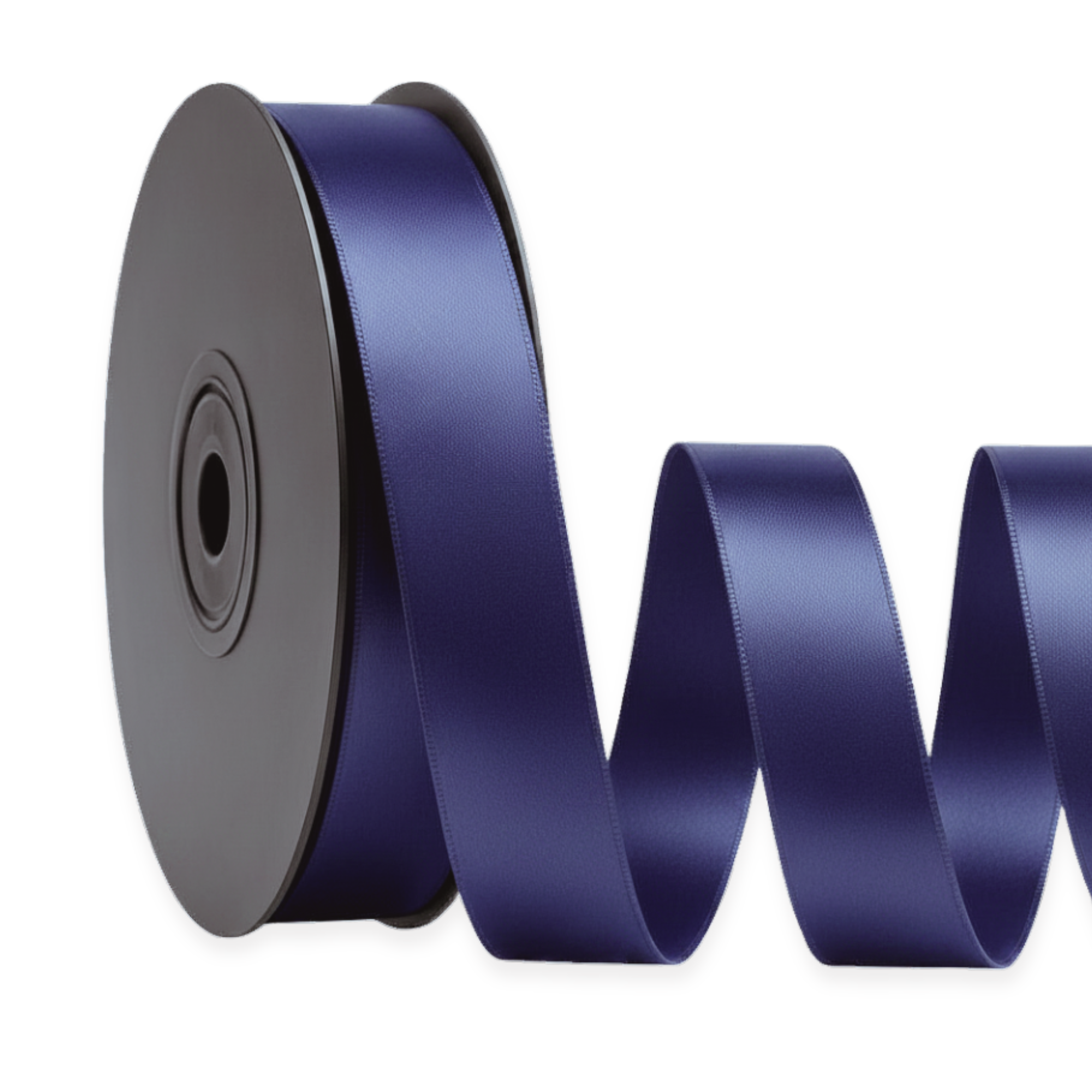 Deluxe-Satinbandrolle, beidseitig verwendbar, 25 m – Breiten 3–63 mm – Oeko-Tex Standard 100