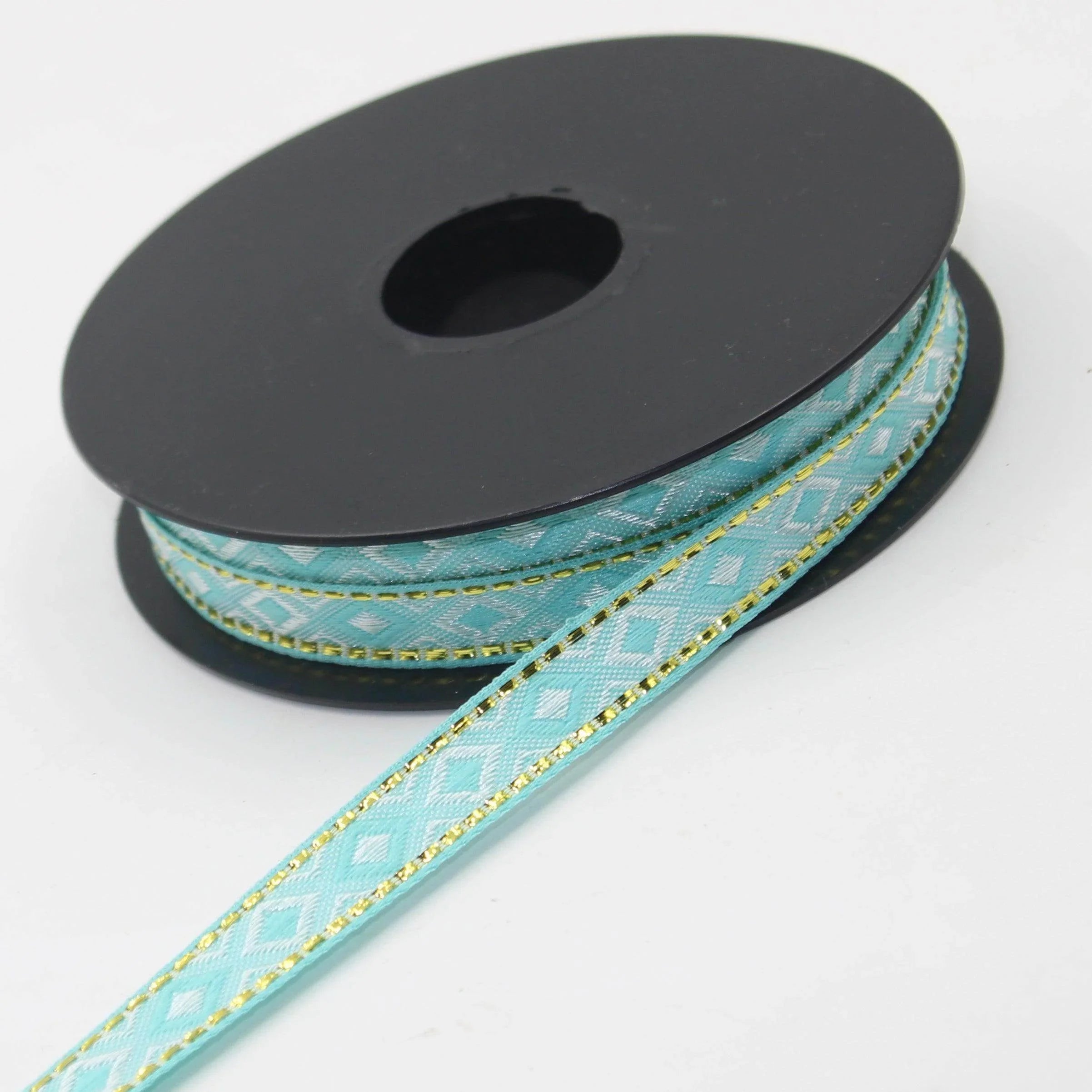 10 meters 12mm Floral Jacquard Braid with Lurex Edges #JAC4693 - ACCESSOIRES LEDUC BV