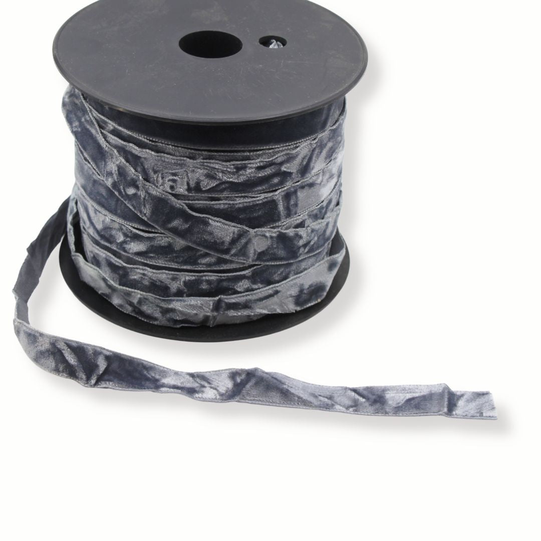 Crushed Velvet Ribbon – 5 Metres – Various Widths & Colours – Soft Crushed Velvet Trim for Sewing, Crafts, Fashion & Gift Wrapping
