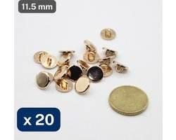 20 Pieces Rose Gold Zamak Metal Shank Buttons Size 11,5MM #KZQ500618 - ACCESSOIRES LEDUC BV