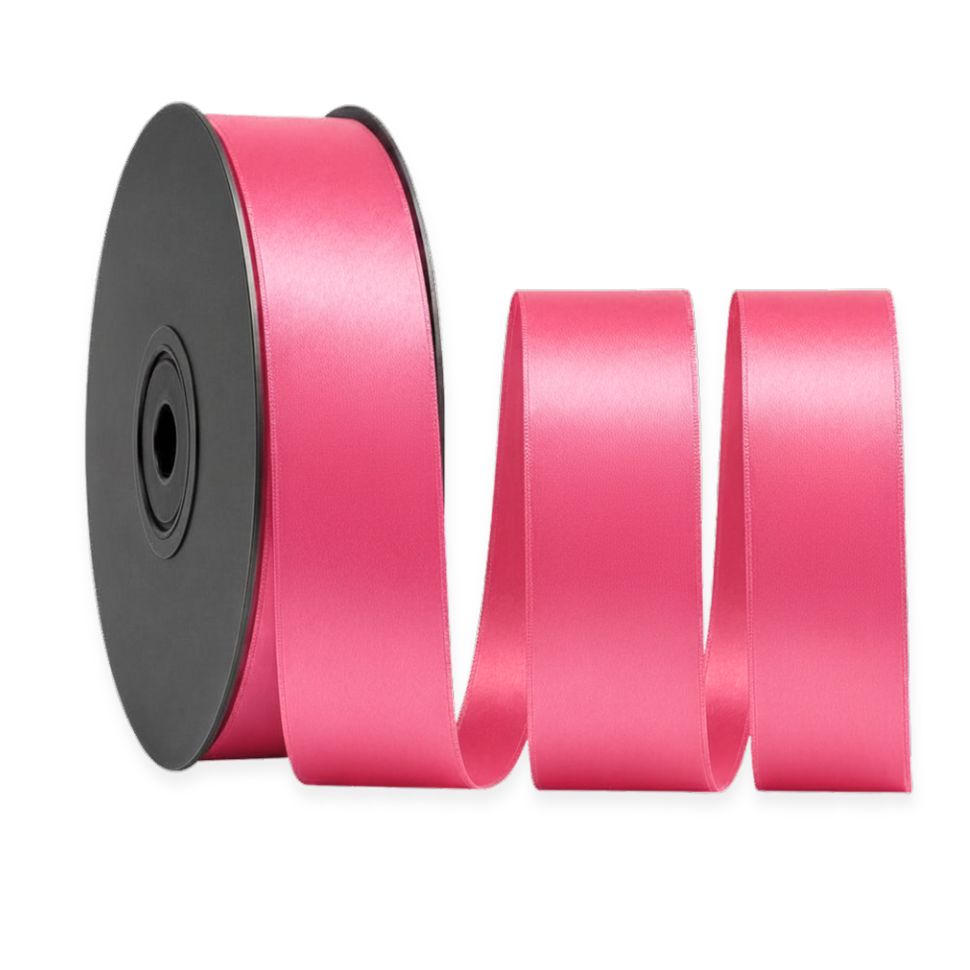 Deluxe-Satinbandrolle, beidseitig verwendbar, 25 m – Breiten 3–63 mm – Oeko-Tex Standard 100