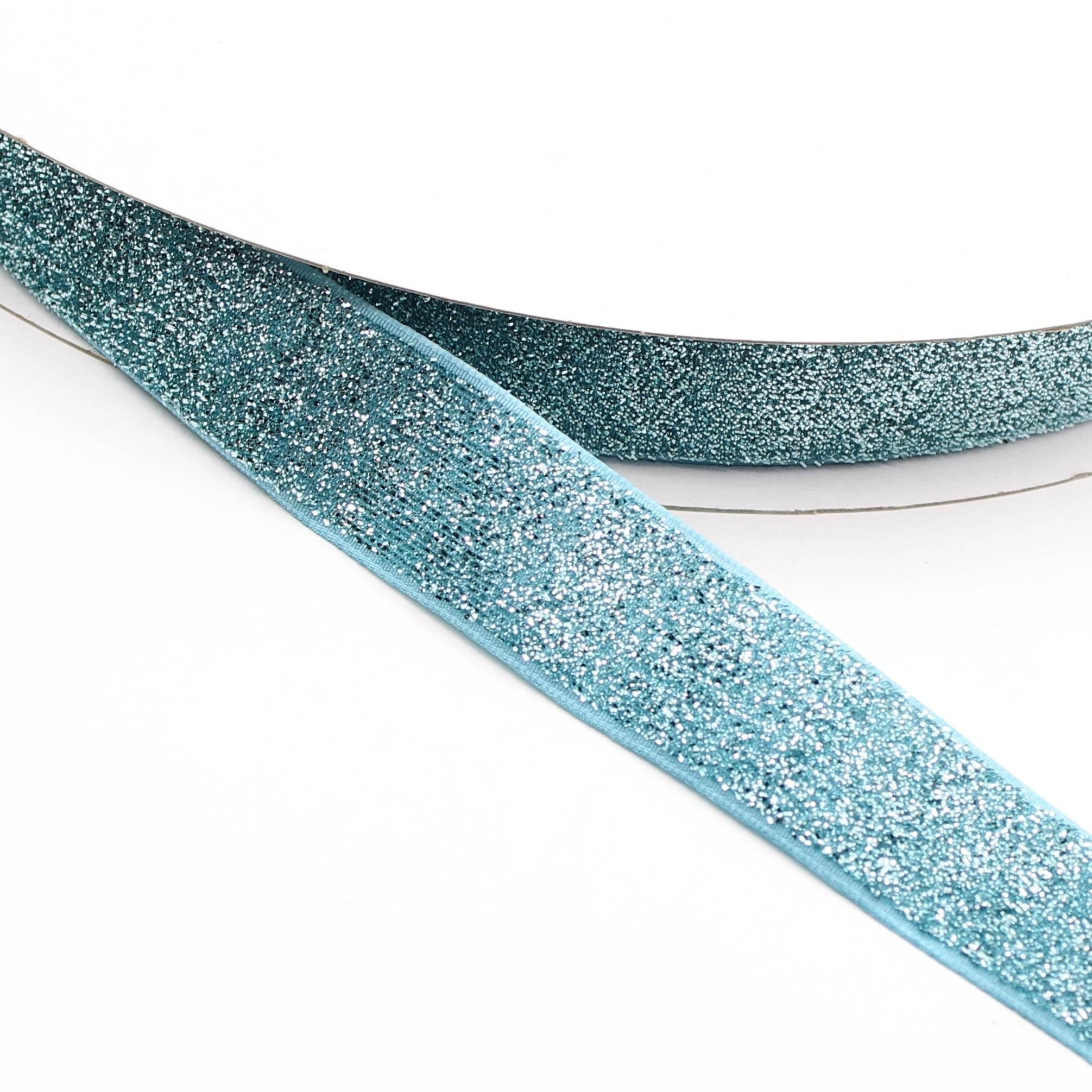 5 Meters 10 / 15 / 25mm Glitter Lurex Velvet Ribbons #VEL1502 - ACCESSOIRES LEDUC BV