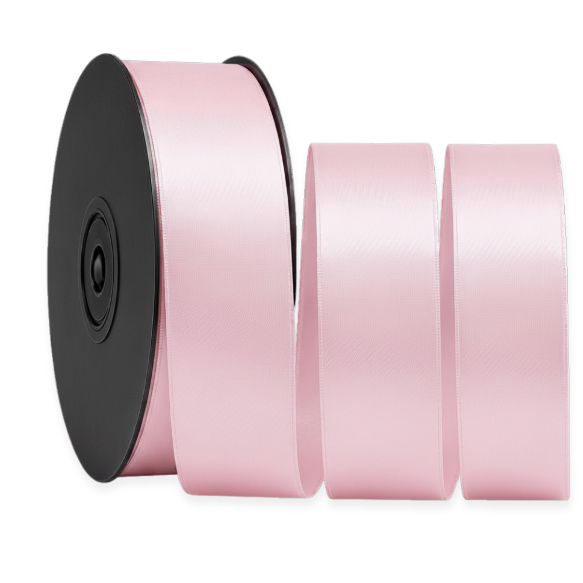 Deluxe-Satinbandrolle, beidseitig verwendbar, 25 m – Breiten 3–63 mm – Oeko-Tex Standard 100