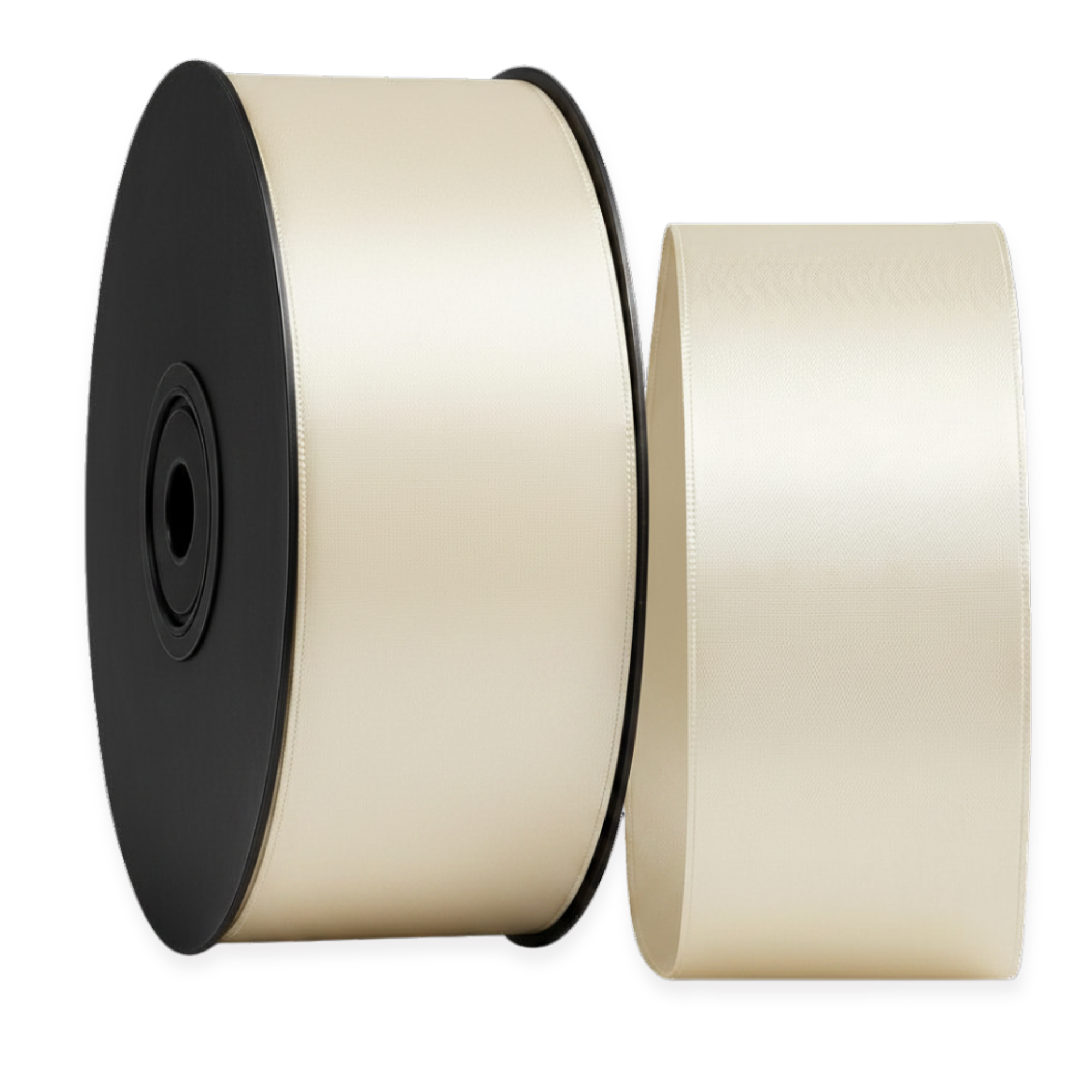 Deluxe-Satinbandrolle, beidseitig verwendbar, 25 m – Breiten 3–63 mm – Oeko-Tex Standard 100