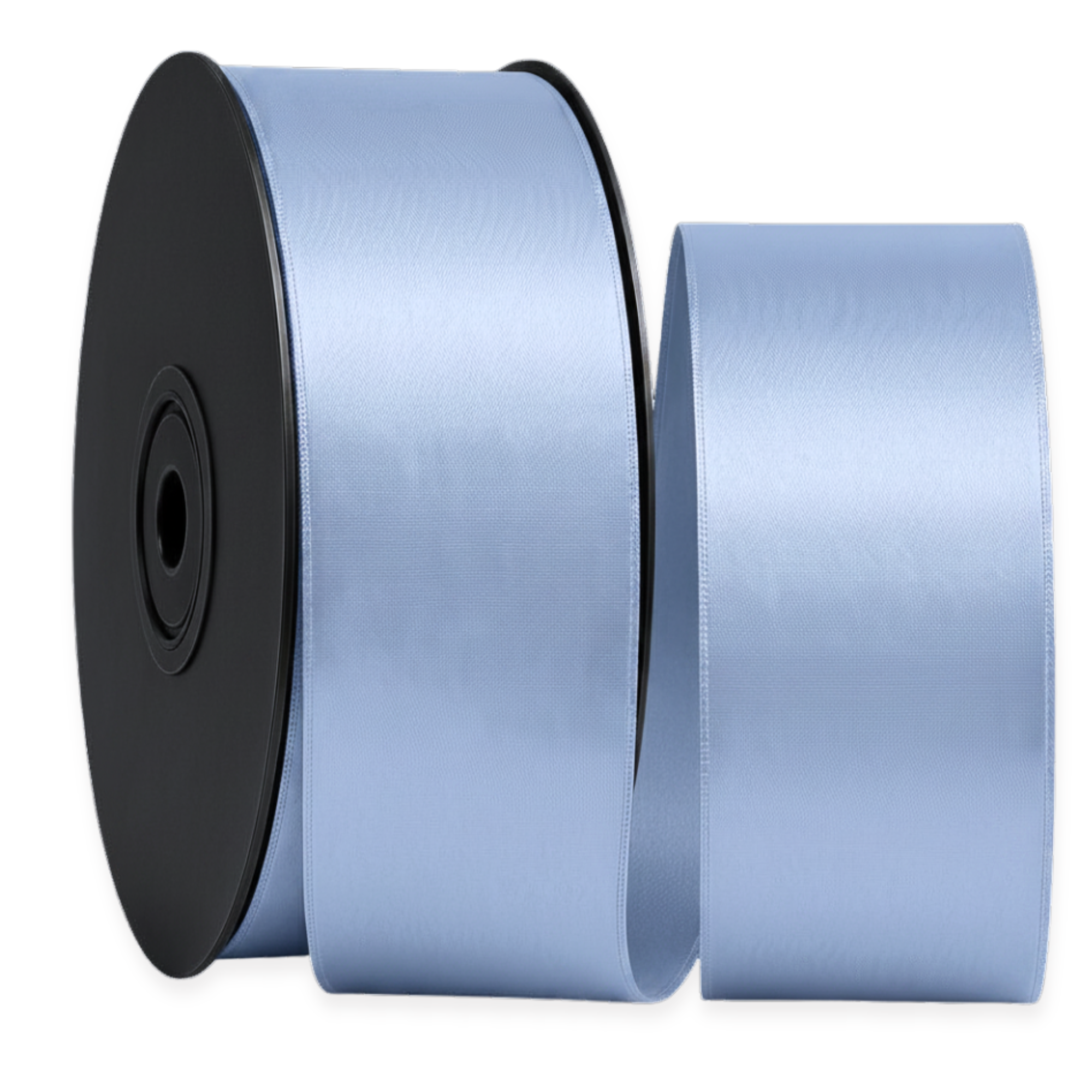 Deluxe-Satinbandrolle, beidseitig verwendbar, 25 m – Breiten 3–63 mm – Oeko-Tex Standard 100