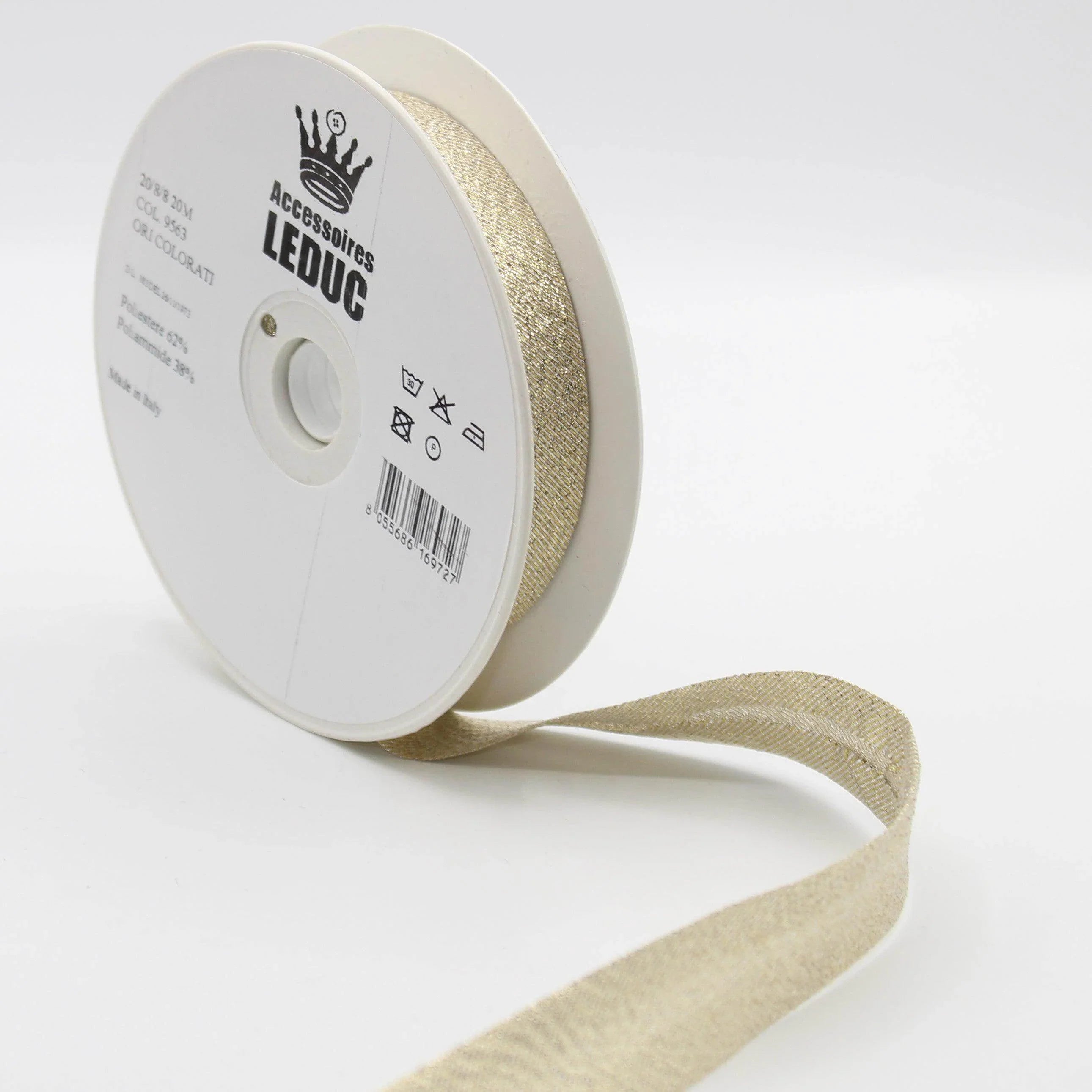 20MT or 100MT - LUREX BIAS BINDING / 20mm (20+8+8mm) #SBI524 - ACCESSOIRES LEDUC BV