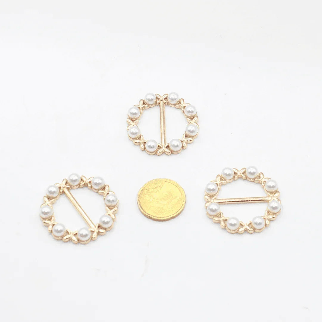 23mm Buckle with Strass (outside diameter 34mm) #BST2627 - ACCESSOIRES LEDUC BV