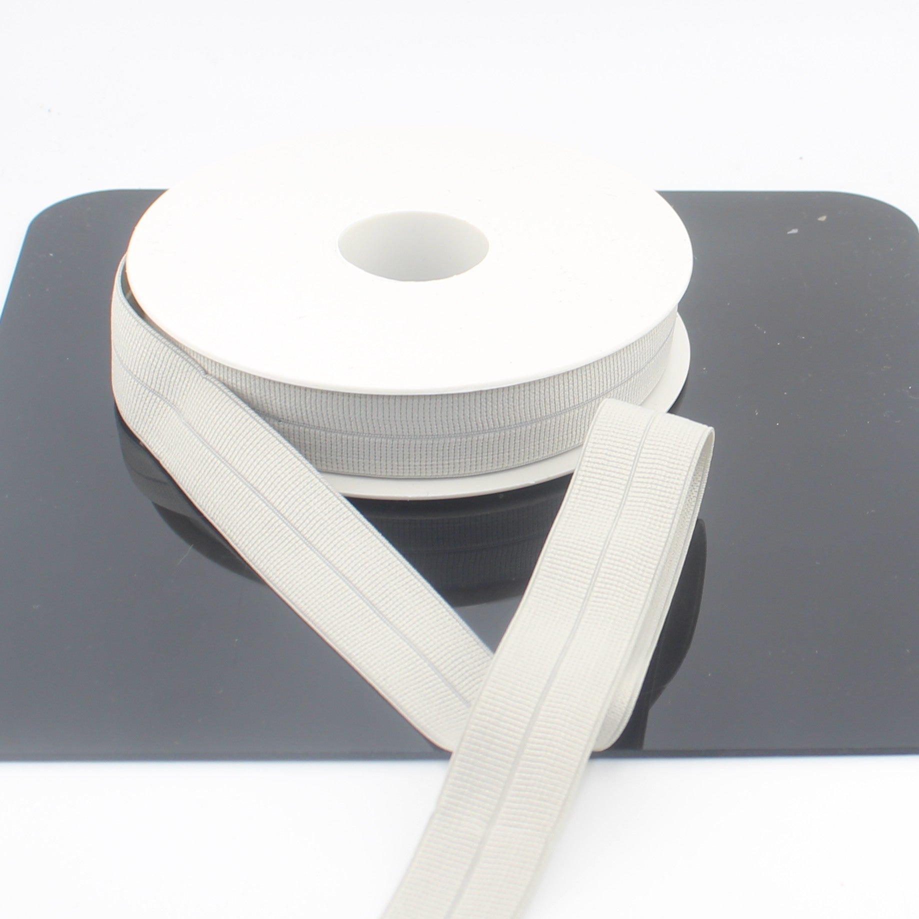 Elastisches Schrägband aus Ripsband, 20 mm × 10 m | Vorgefalztes Stretch-Einfassband (ELA3617)