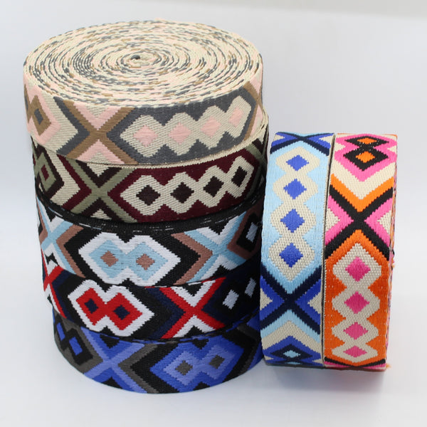 Thick Ethnic Webbing Strap 38mm for Bags & DIY Sewing Projects #RUB1974