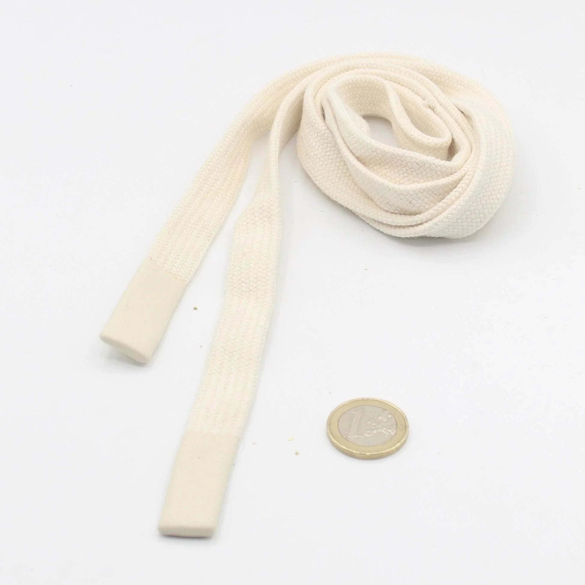 130cm long 15mm Flat Sweaters / Hoodies / Trousers Cord with Gummy Cord Ends #HAB1x031 - ACCESSOIRES LEDUC BV