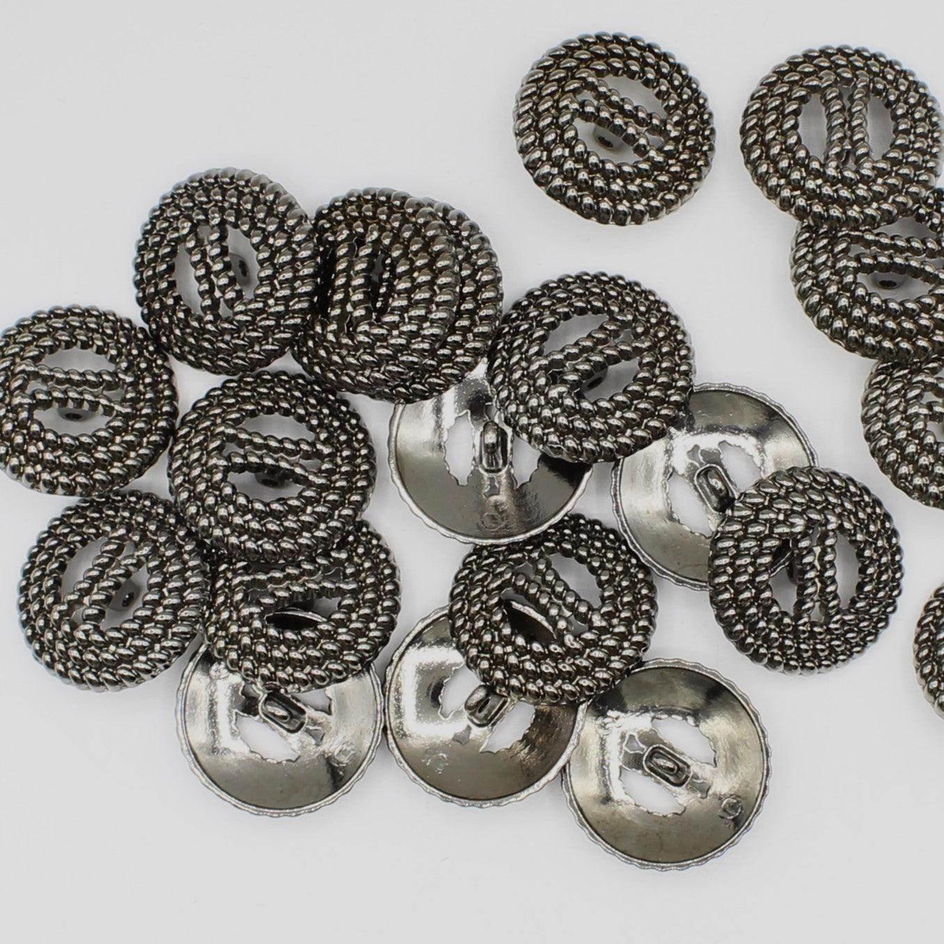Old Silver Metal Shank Button with Spikes #KMQ4006 - ACCESSOIRES LEDUC BV