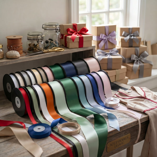 Deluxe Double-Sided Satin Ribbon Roll 25 m - Widths 3–63 mm - Oeko-Tex Standard 100