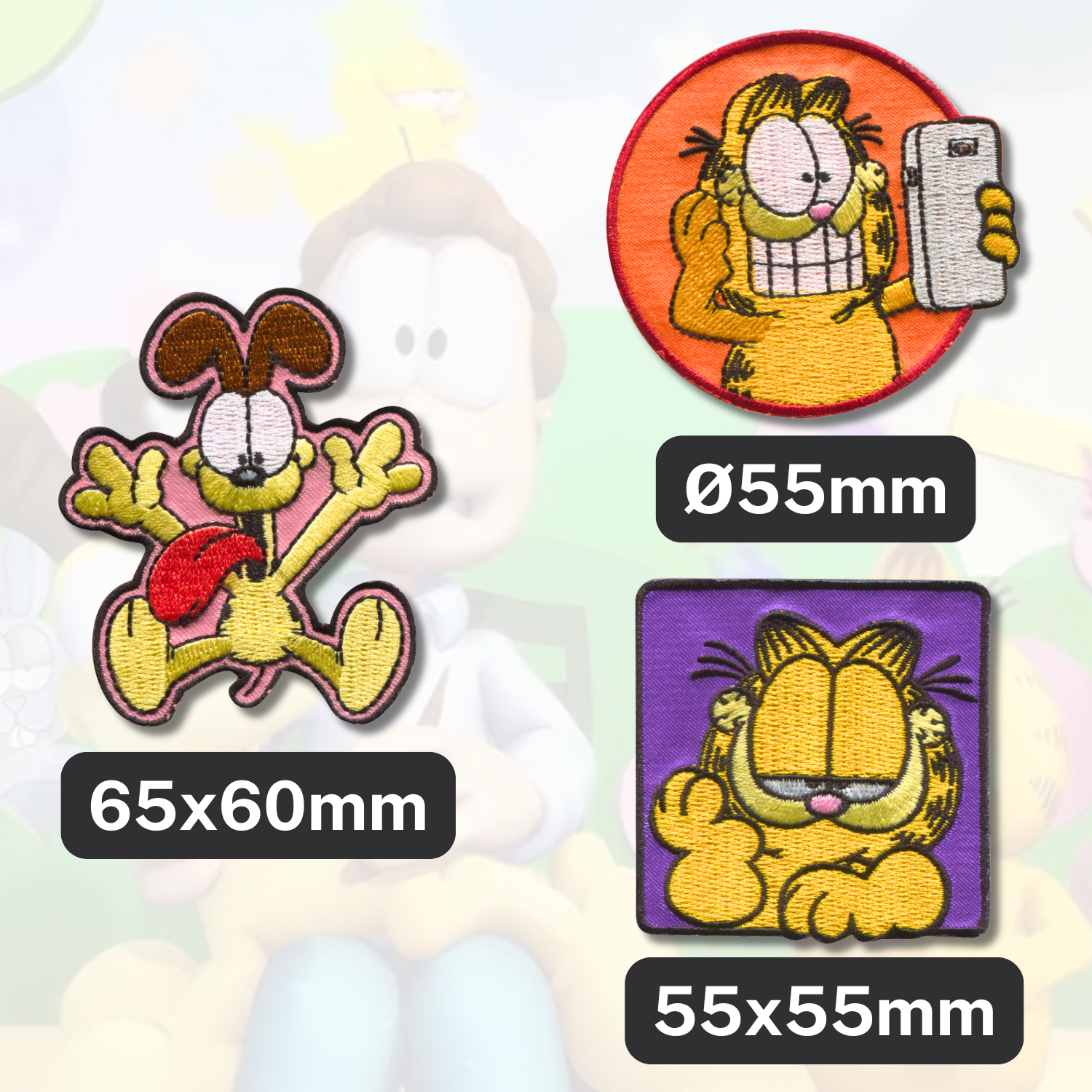 Set aus 3 Kinder- und Anime-Aufbügel-Patches für Kleidung und Taschen