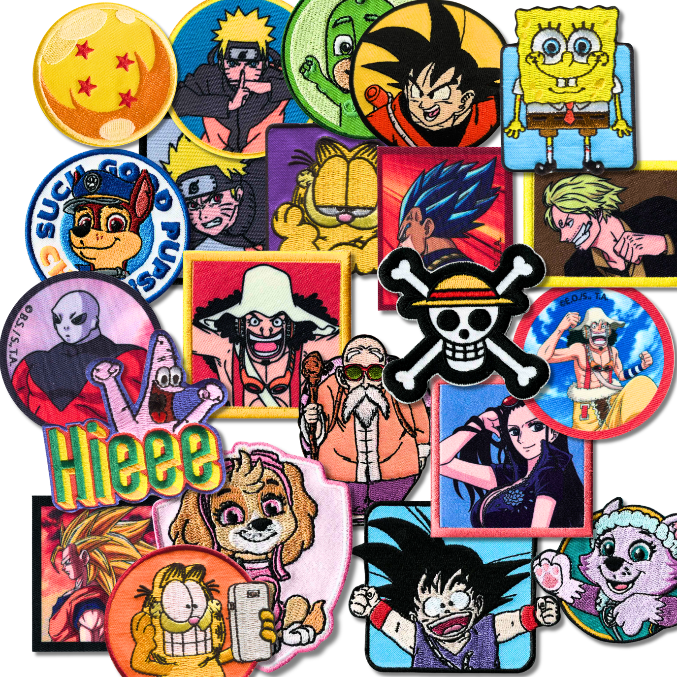 Set aus 3 Kinder- und Anime-Aufbügel-Patches für Kleidung und Taschen