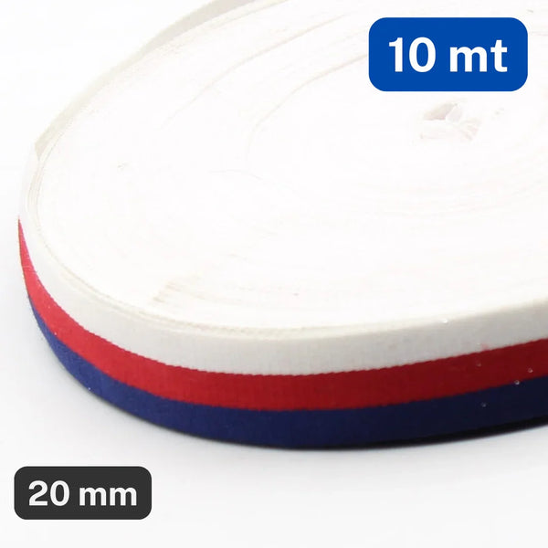10 METERS - 20mm Blue Red White Russian Flag Tape - ACCESSOIRES LEDUC BV