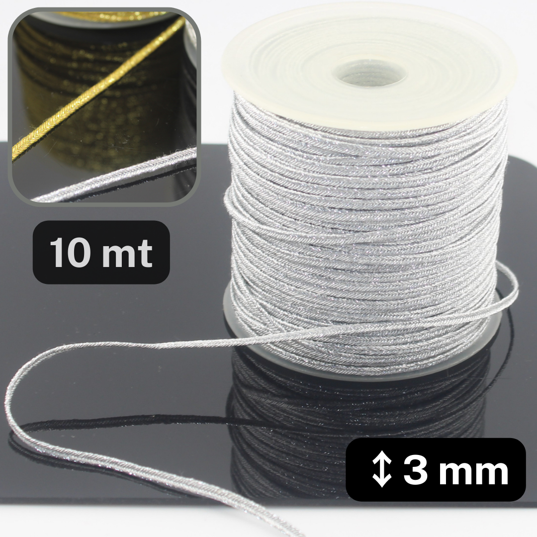 Metallischer Lurex-Soutachebesatz, 10 m