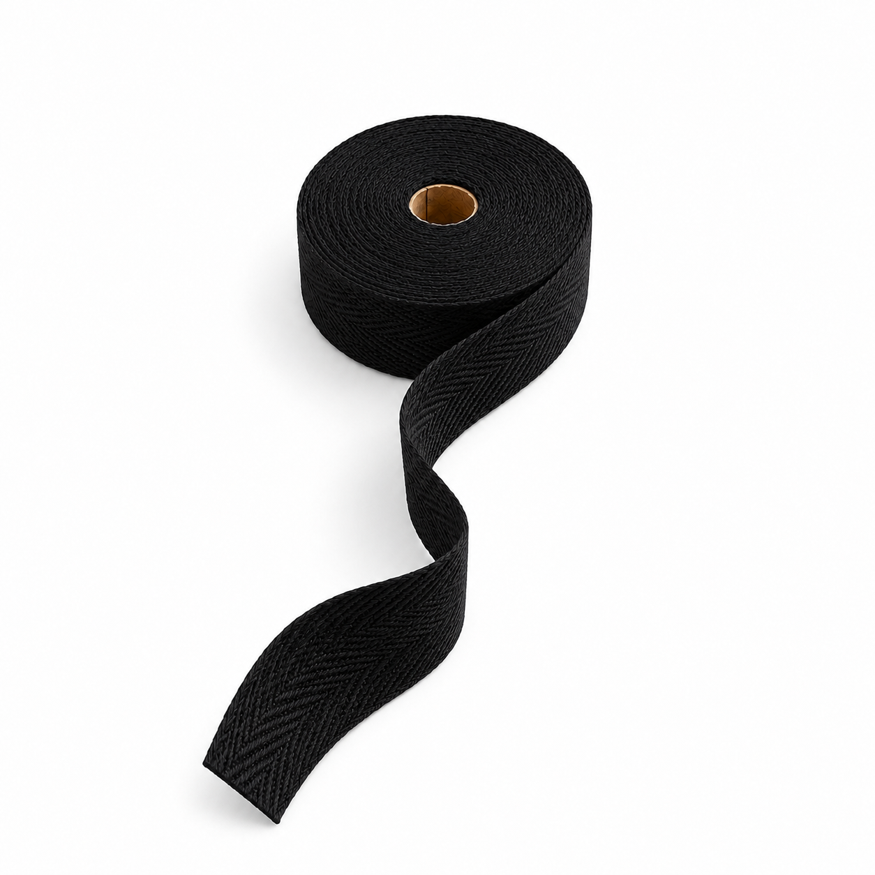 5 m 100% Cotton Herringbone Tape – White, Black or Ecru