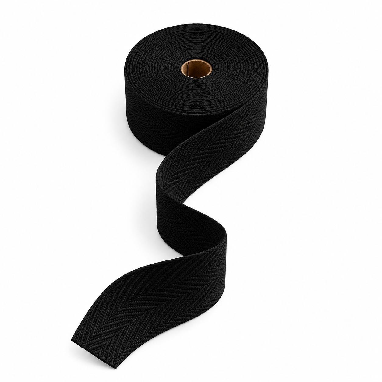 5 m 100% Cotton Herringbone Tape – White, Black or Ecru