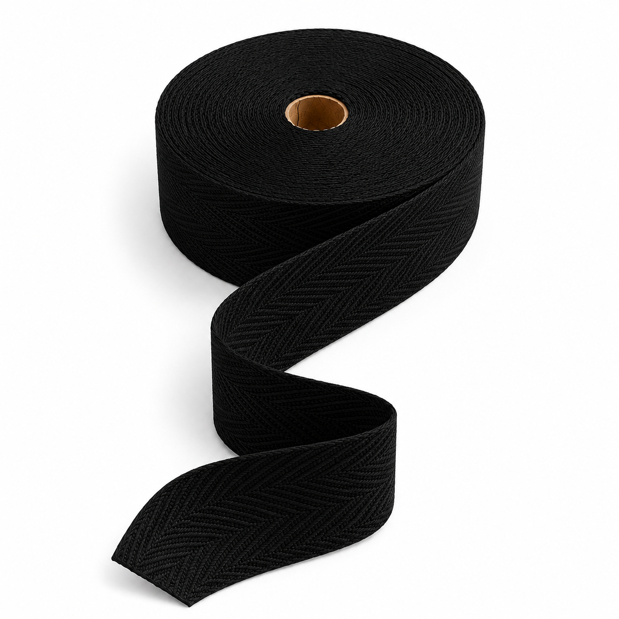 5 m 100% Cotton Herringbone Tape – White, Black or Ecru