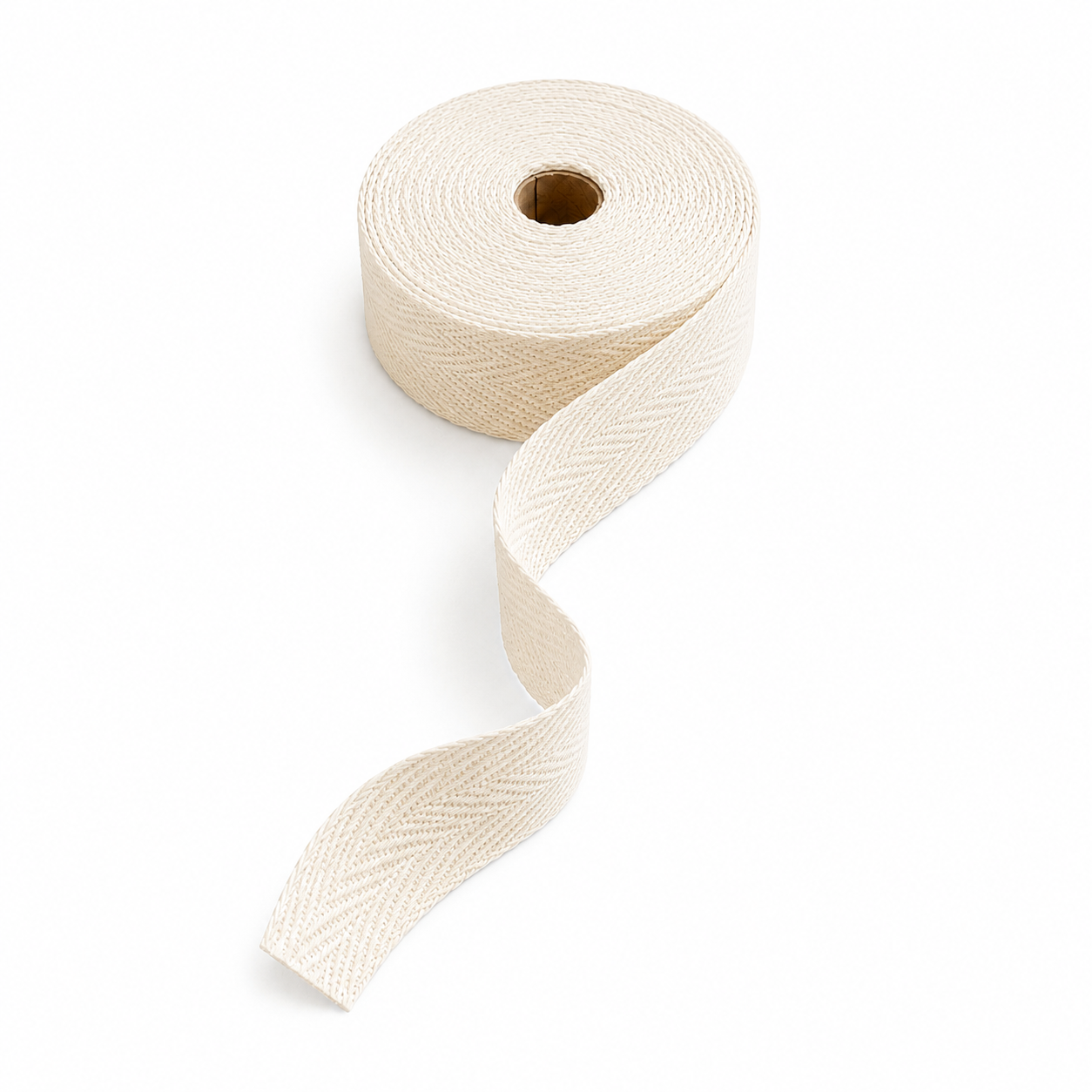 5 m 100% Cotton Herringbone Tape – White, Black or Ecru