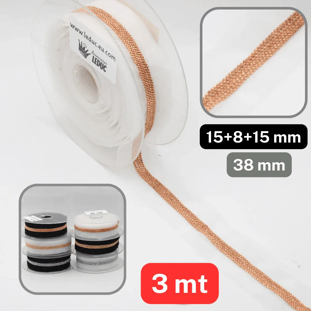 3 meters Trimming 40MM Mesh + Chains Trim #PAS941 - ACCESSOIRES LEDUC BV