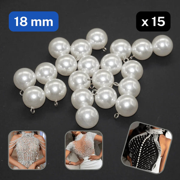 9mm or 18mm Pearls to sew on for Decoration / Button use - ACCESSOIRES LEDUC BV