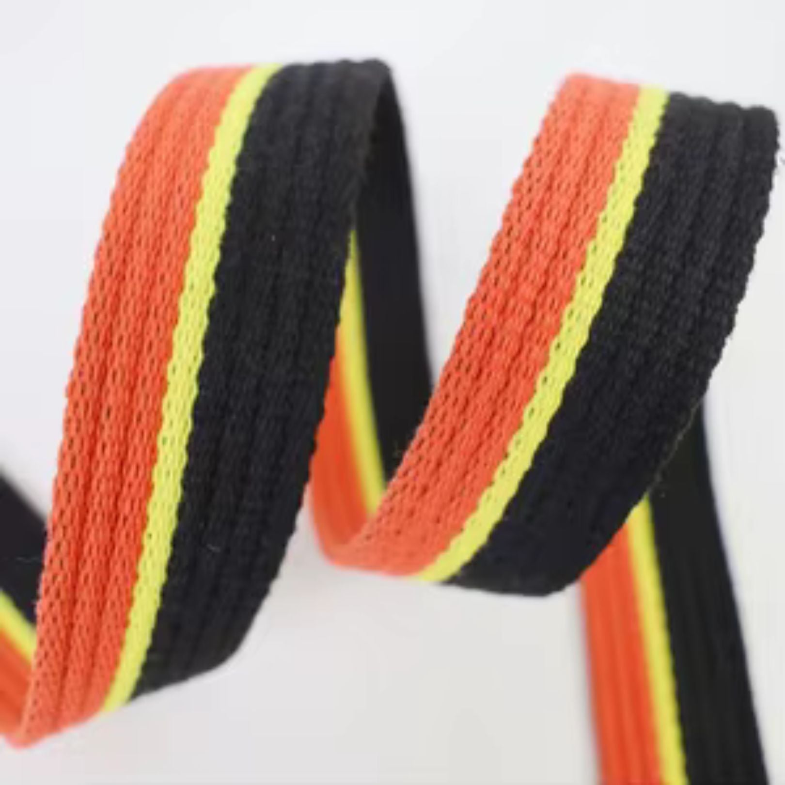5 m Fettuccia spessa a righe arancione/gialla/nera 30 mm #RUB1968