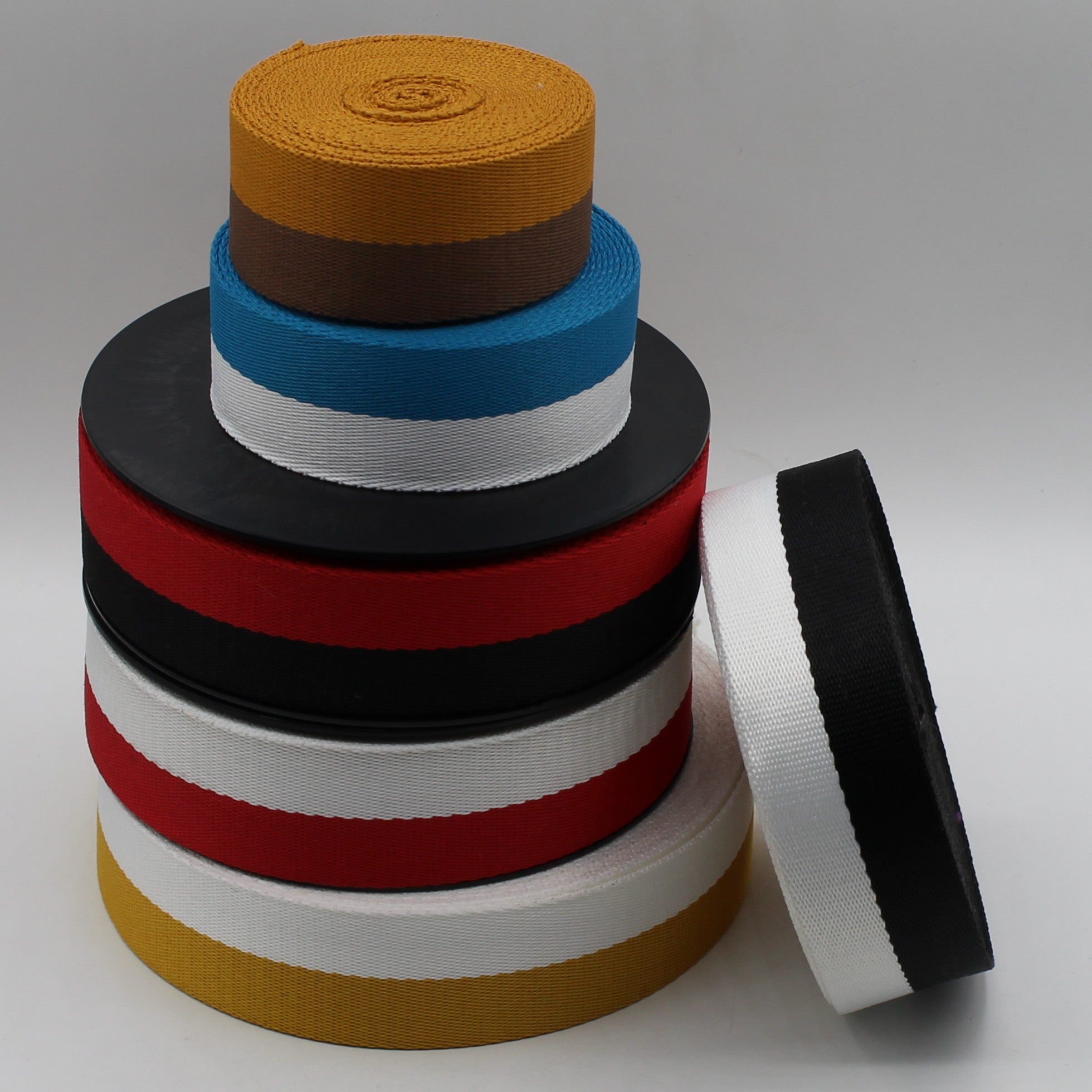 Correa de cinta tejida bicolor de 38mm para bolsos, cinturones y proyectos de costura #RUB1973