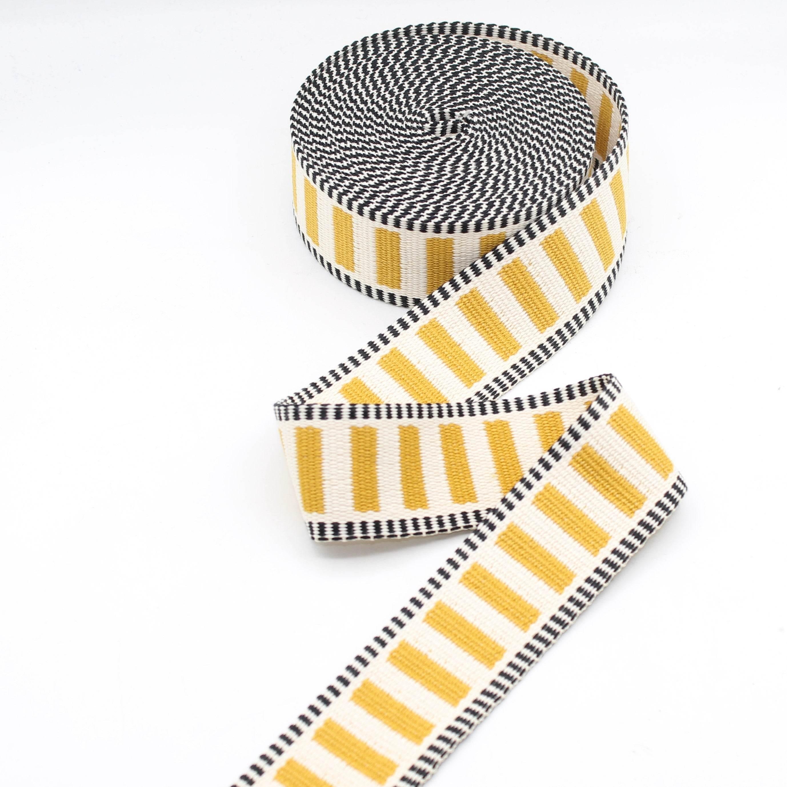 10 meters 32mm or 38mm Railway Colorful Polyester Tricolor Webbing #RUB3571 - ACCESSOIRES LEDUC BV