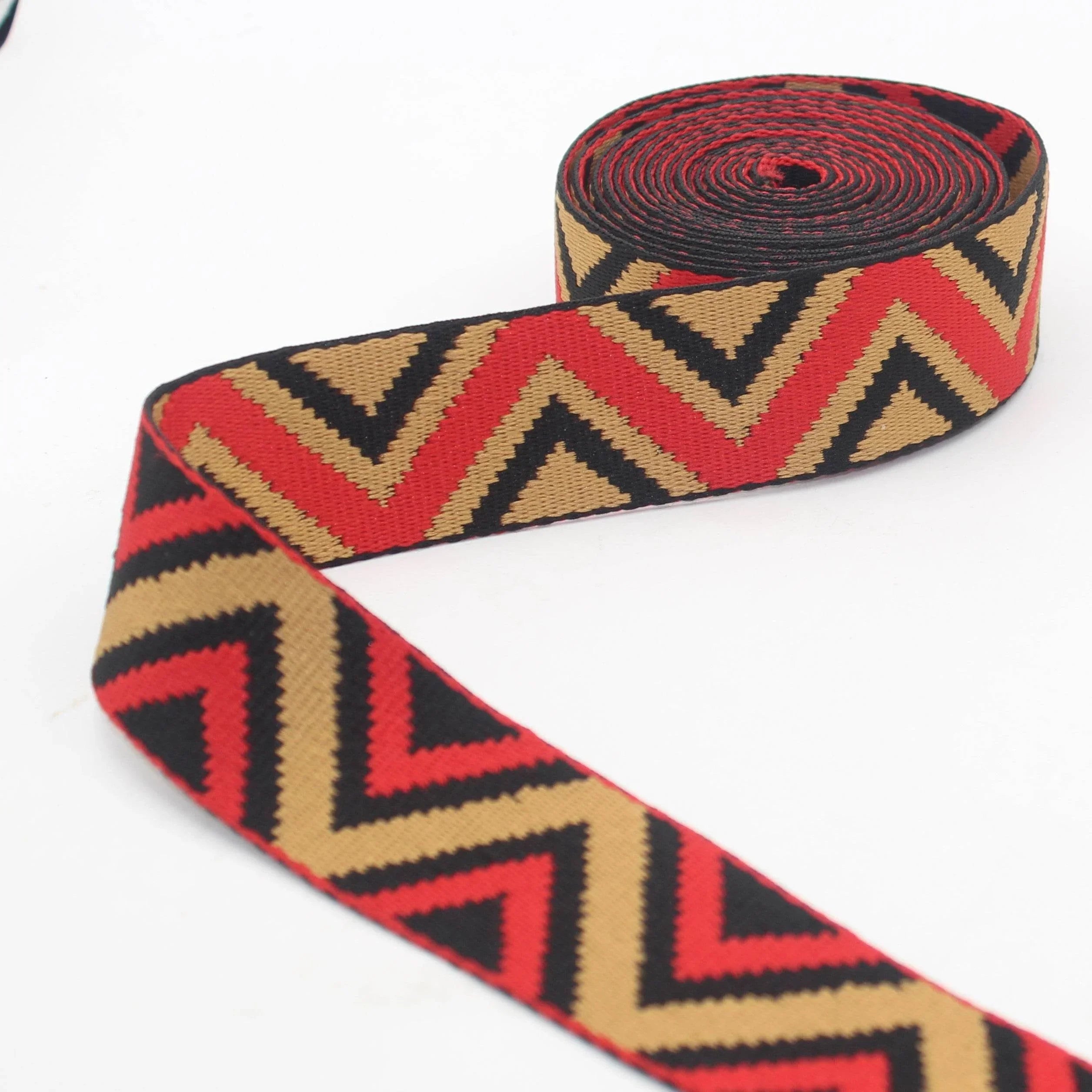 5 meters Ethnic Big Zig Zag Webbing 40mm #RUB3574 - ACCESSOIRES LEDUC BV