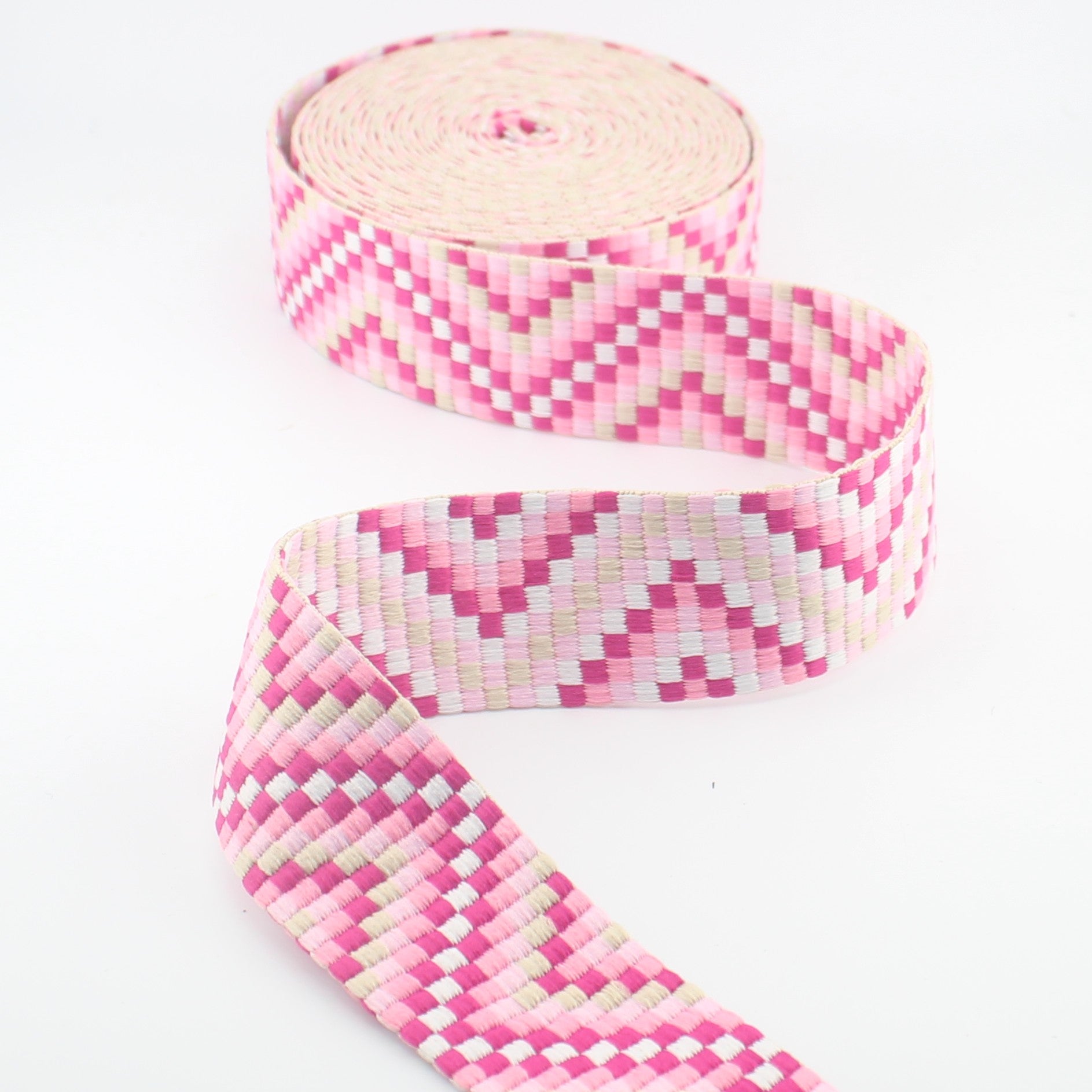 Ethnic Mosaic Webbing 40 mm | Decorative Strap Webbing for Bags & Upholstery (RUB3583)