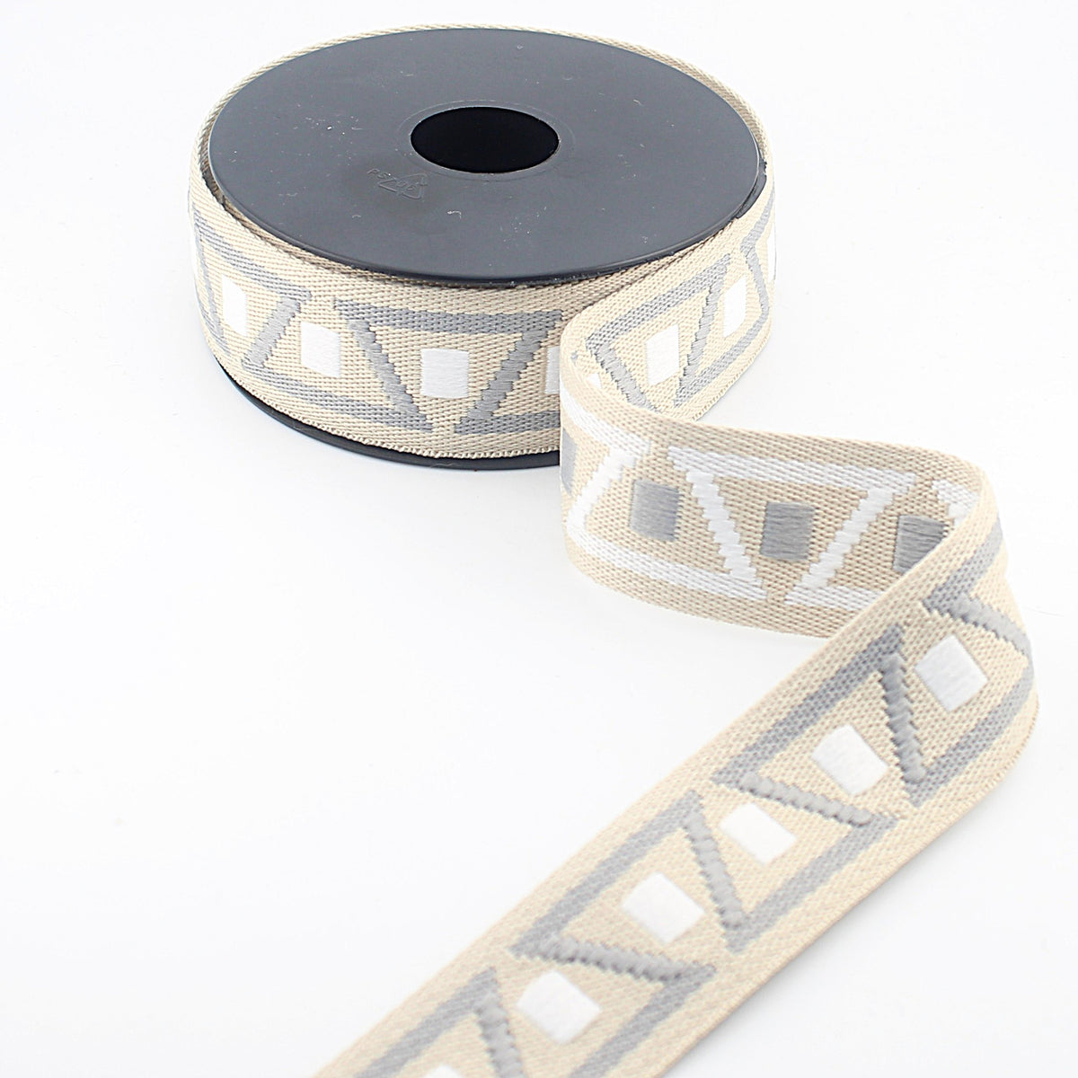 38mm Geometric Jacquard Webbing – Double-Sided Decorative Strap - Premium Jacquard Strap for Bags, Belts, Guitar Straps & Upholstery (RUB3587)