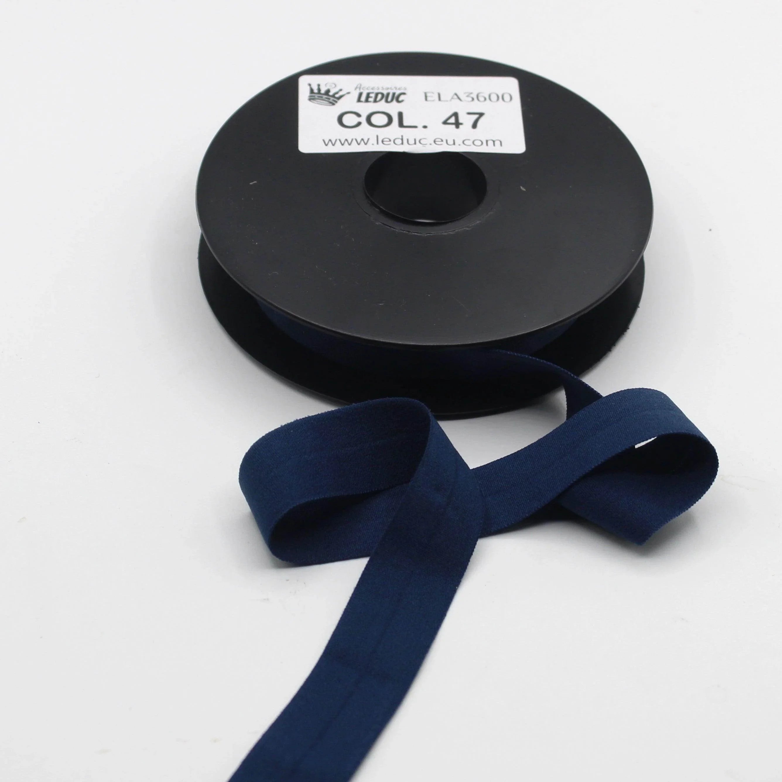 10mt Soft Elastic Bias Binding in Polyester 18mm prefolded #ELA3600 - ACCESSOIRES LEDUC BV