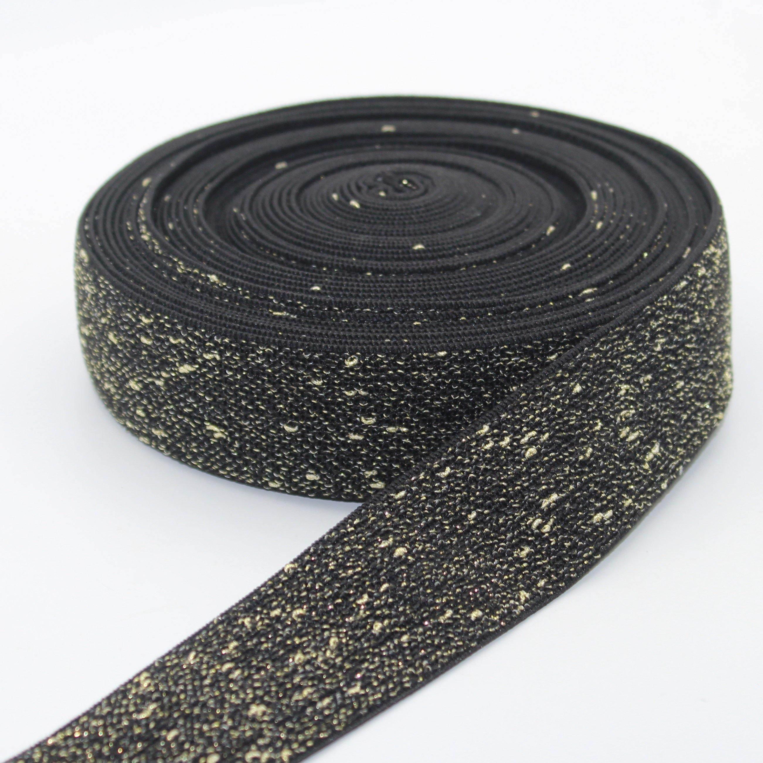 5 Meters Soft Glittery Elastic 38mm #ELA1303 - ACCESSOIRES LEDUC BV