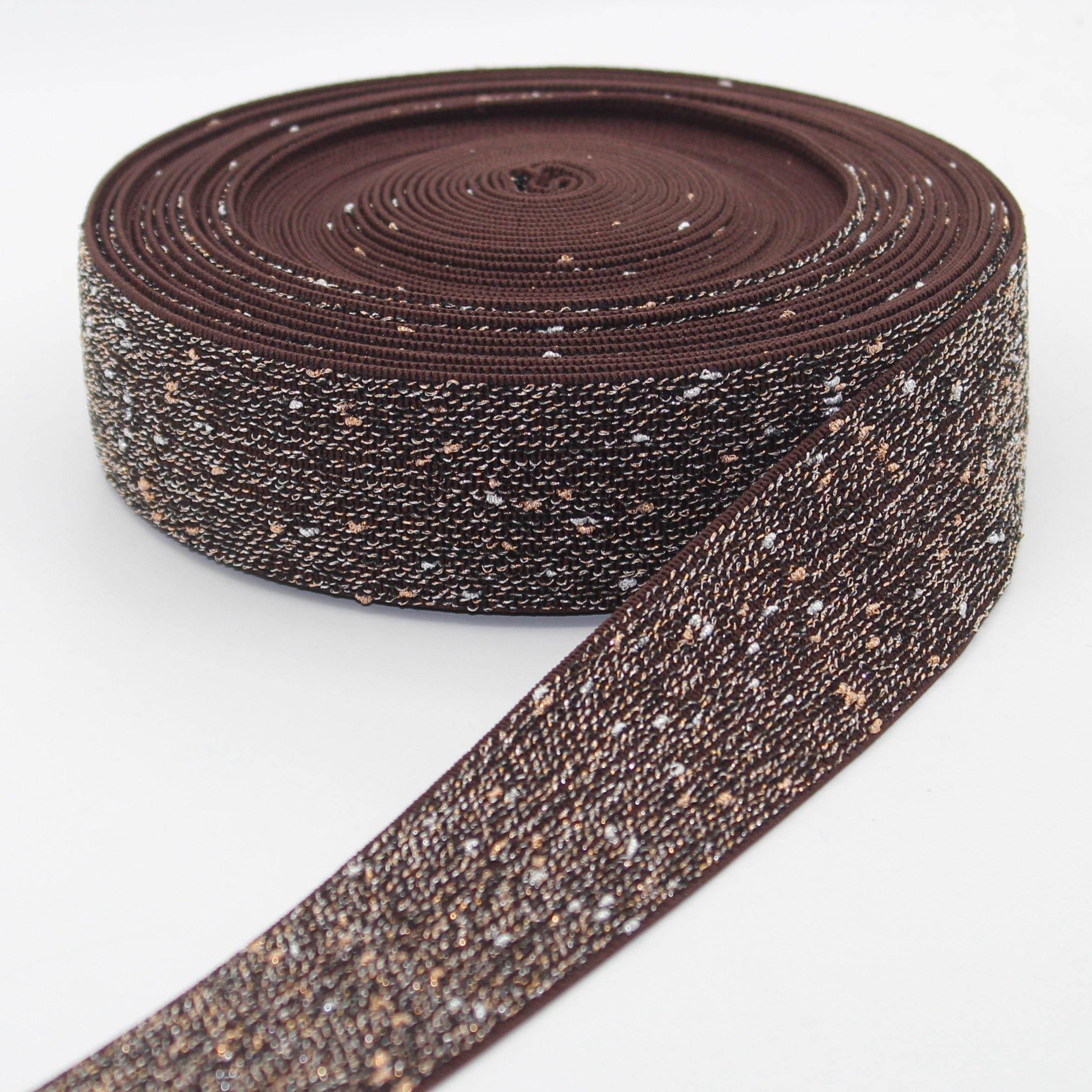 5 Meters Soft Glittery Elastic 38mm #ELA1303 - ACCESSOIRES LEDUC BV