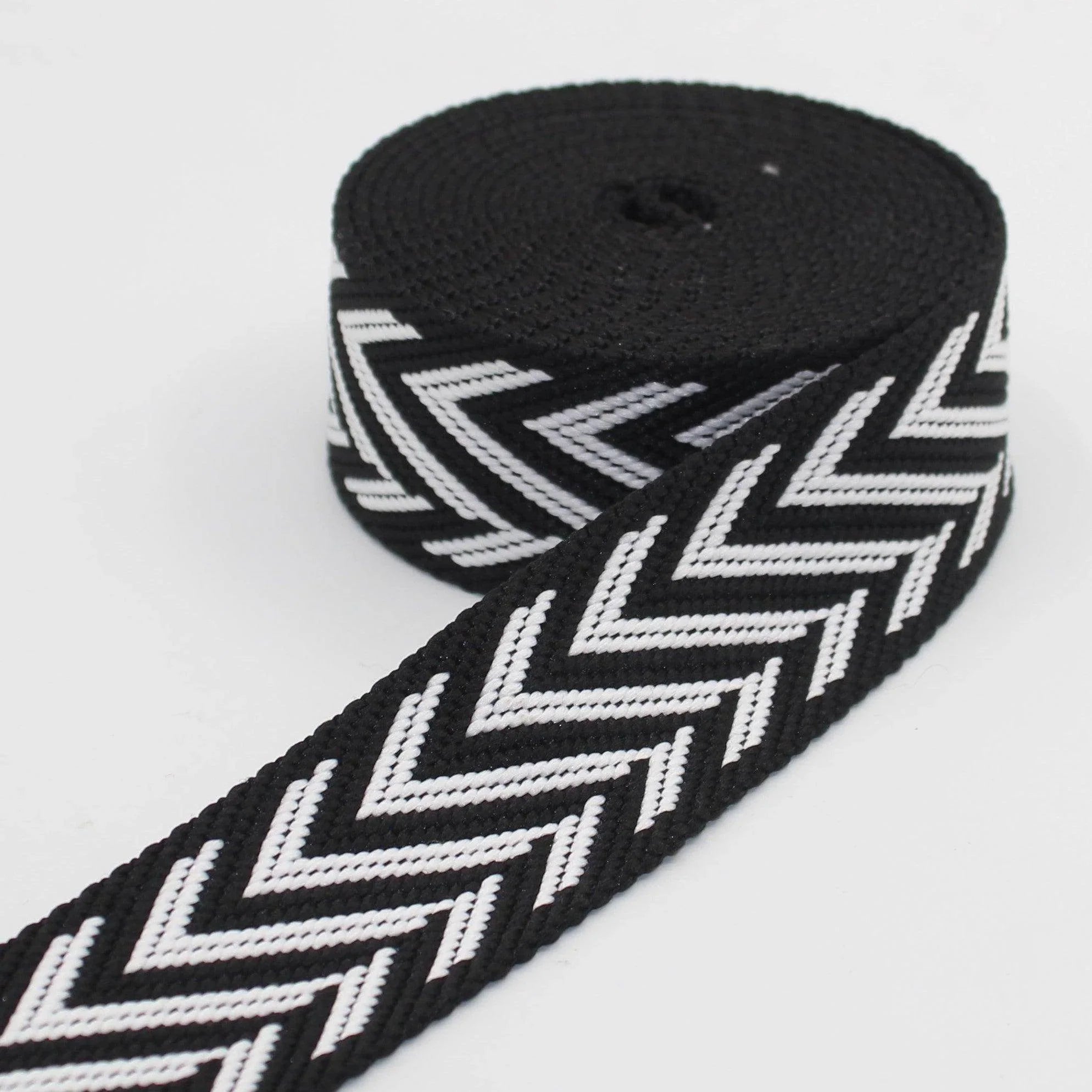5 meters Webbing with Lines and Arrows 38mm #RUB3506 - ACCESSOIRES LEDUC BV