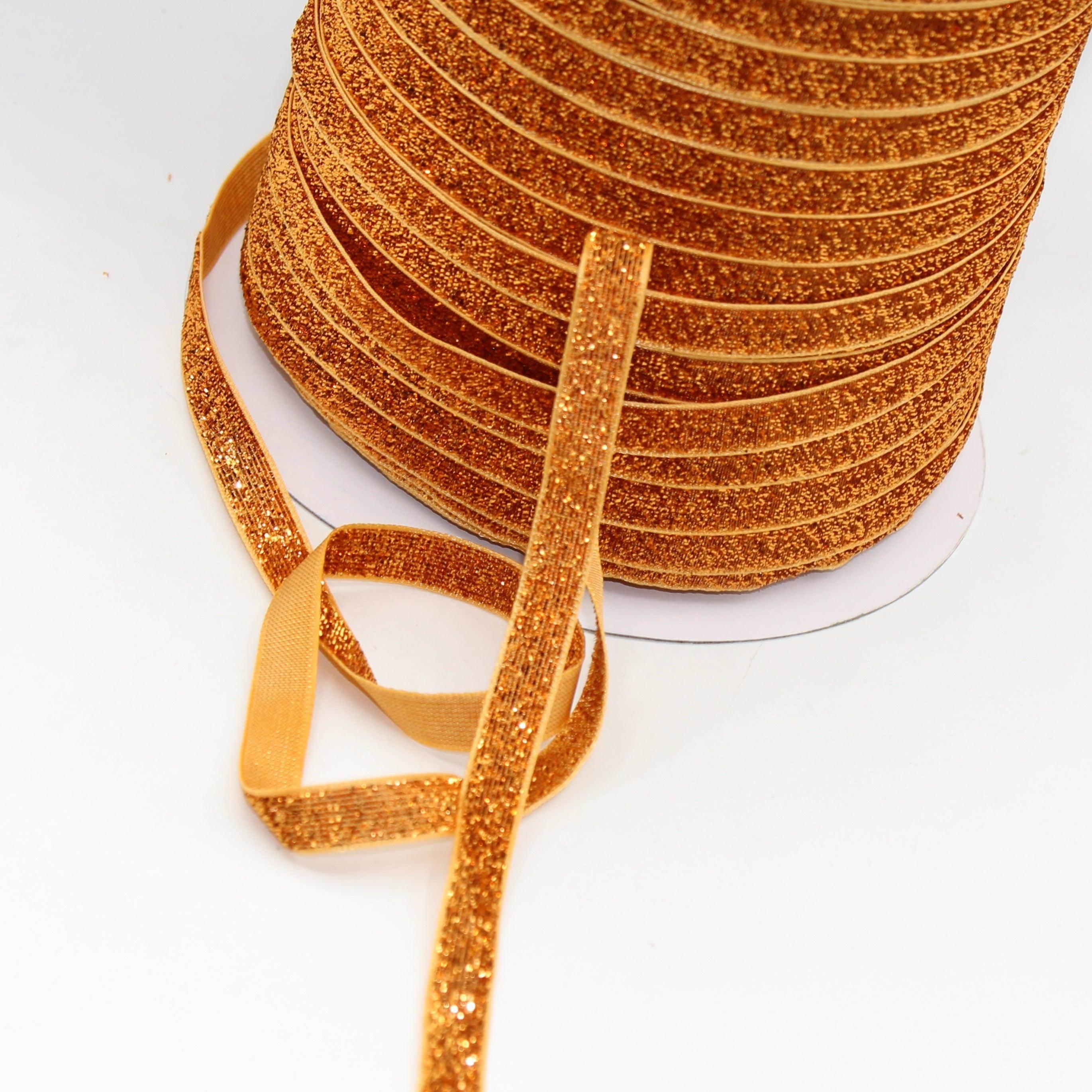 5 Meters 10 / 15 / 25mm Glitter Lurex Velvet Ribbons #VEL1502 - ACCESSOIRES LEDUC BV