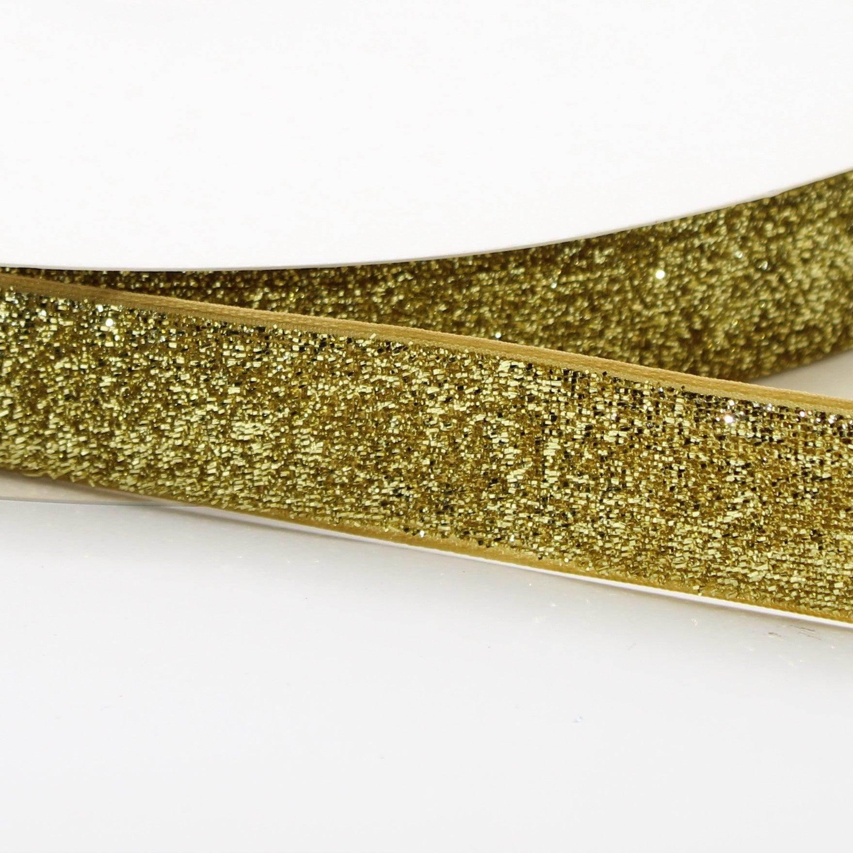 5 Meters 10 / 15 / 25mm Glitter Lurex Velvet Ribbons #VEL1502 - ACCESSOIRES LEDUC BV