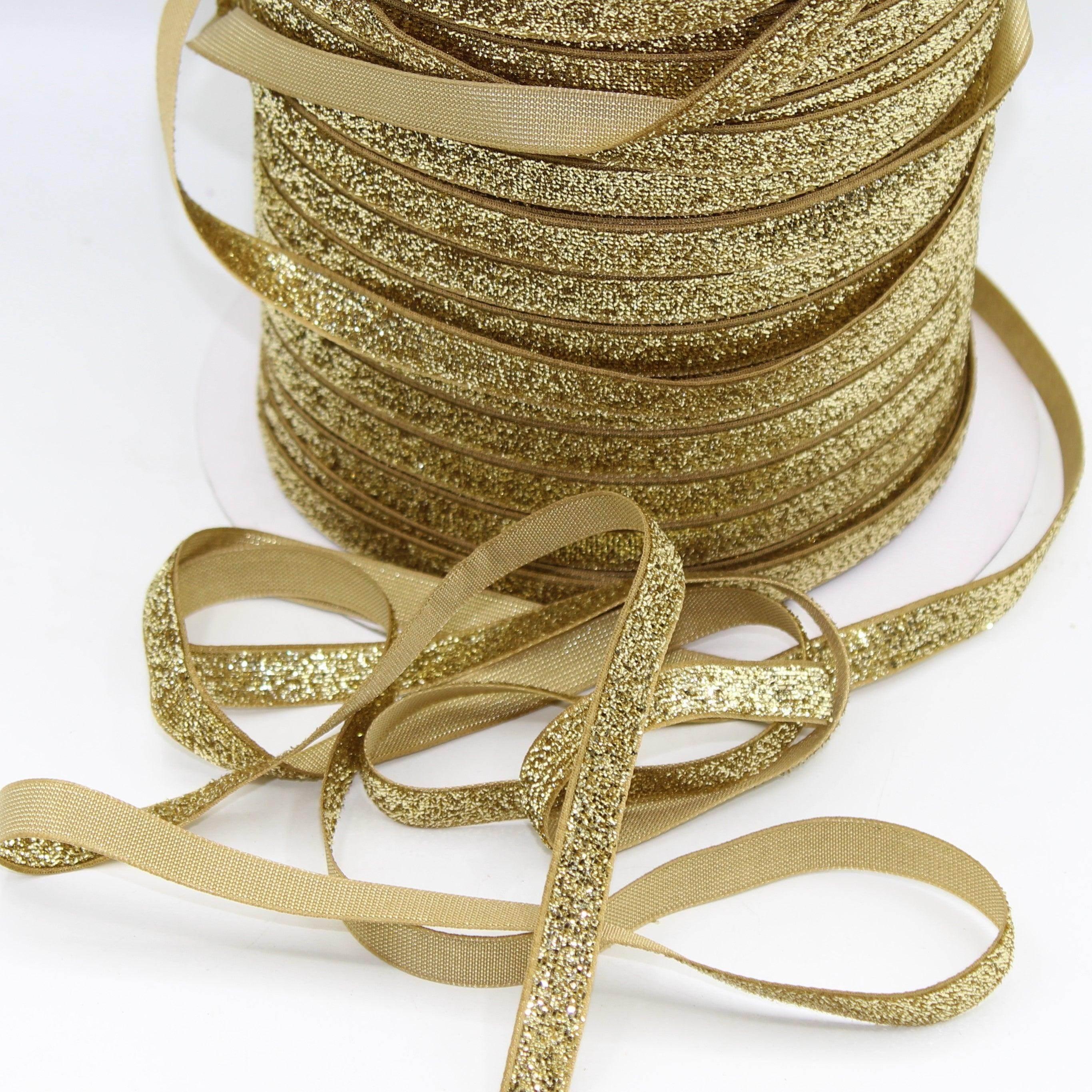 5 Meters 10 / 15 / 25mm Glitter Lurex Velvet Ribbons #VEL1502 - ACCESSOIRES LEDUC BV