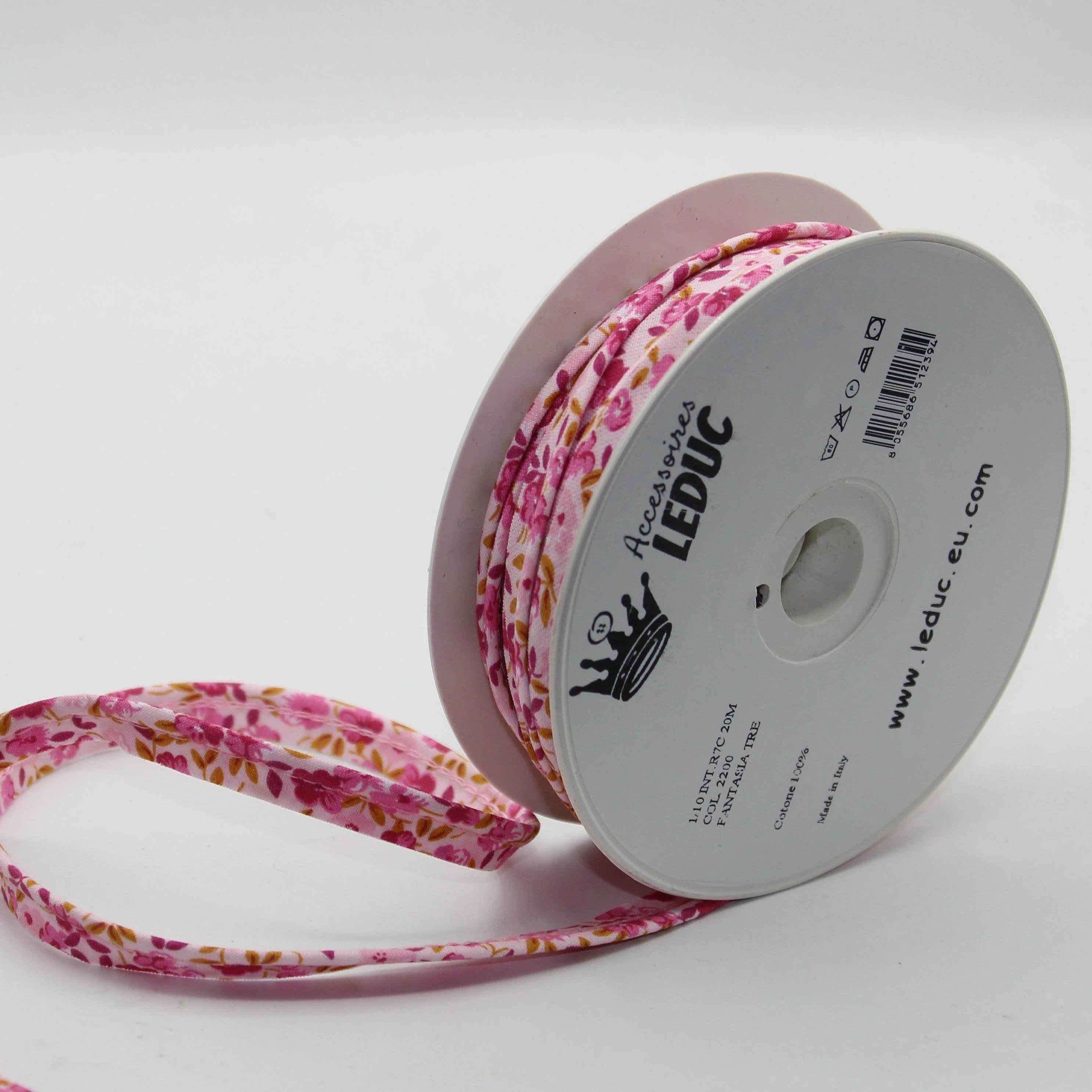 20 meters Floral Cotton Piping (10mm : 2mm+8mm) #SBI517 - ACCESSOIRES LEDUC BV