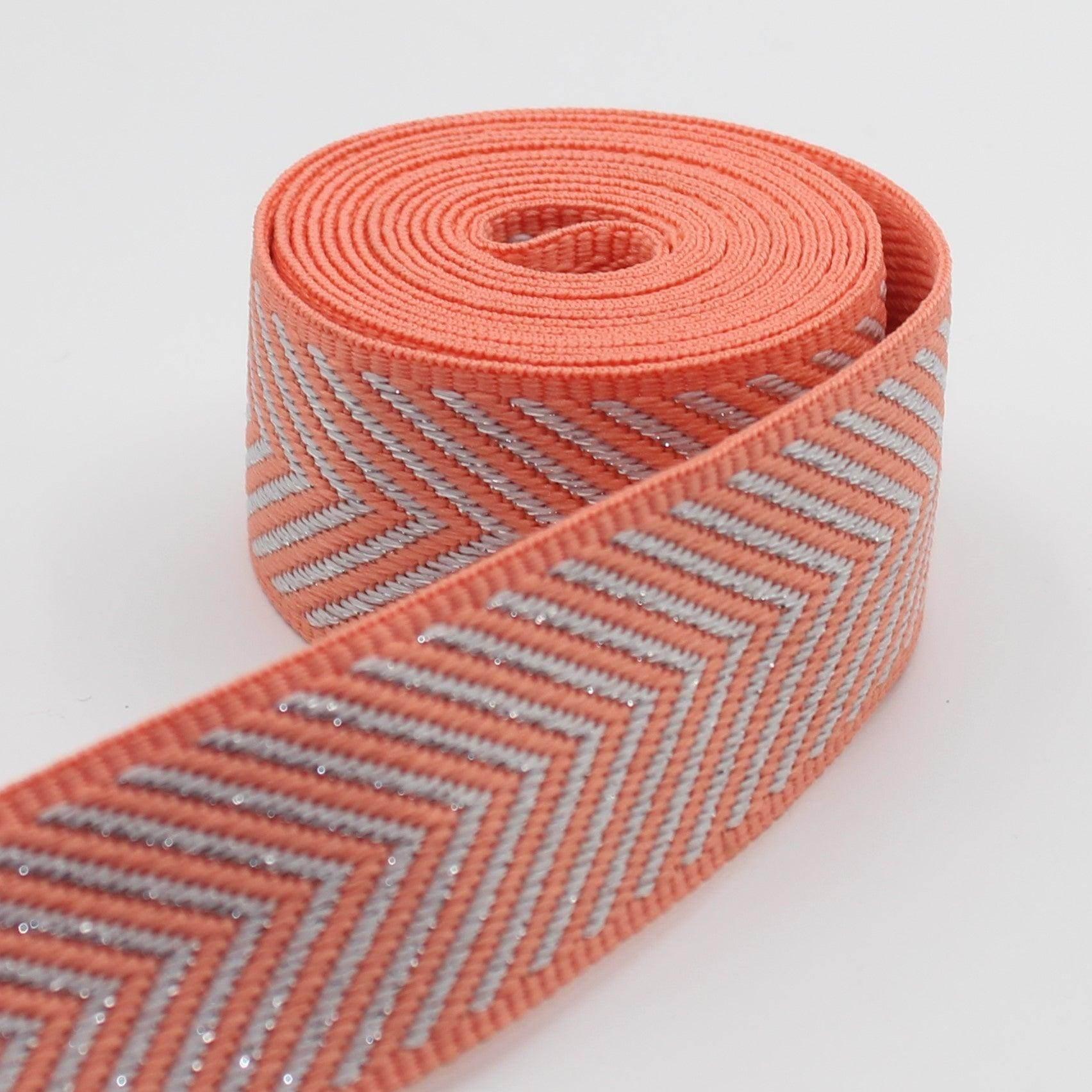 5 meters Webbing with Silver Arrows 38mm #RUB3507 - ACCESSOIRES LEDUC BV